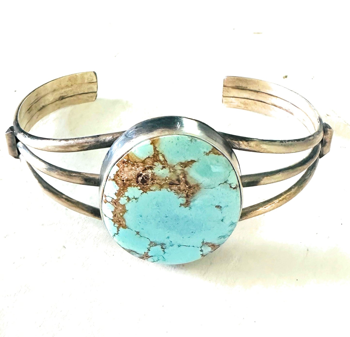Handcrafted Golden Hills Turquoise & Sterling Silver Cuff Bracelet
