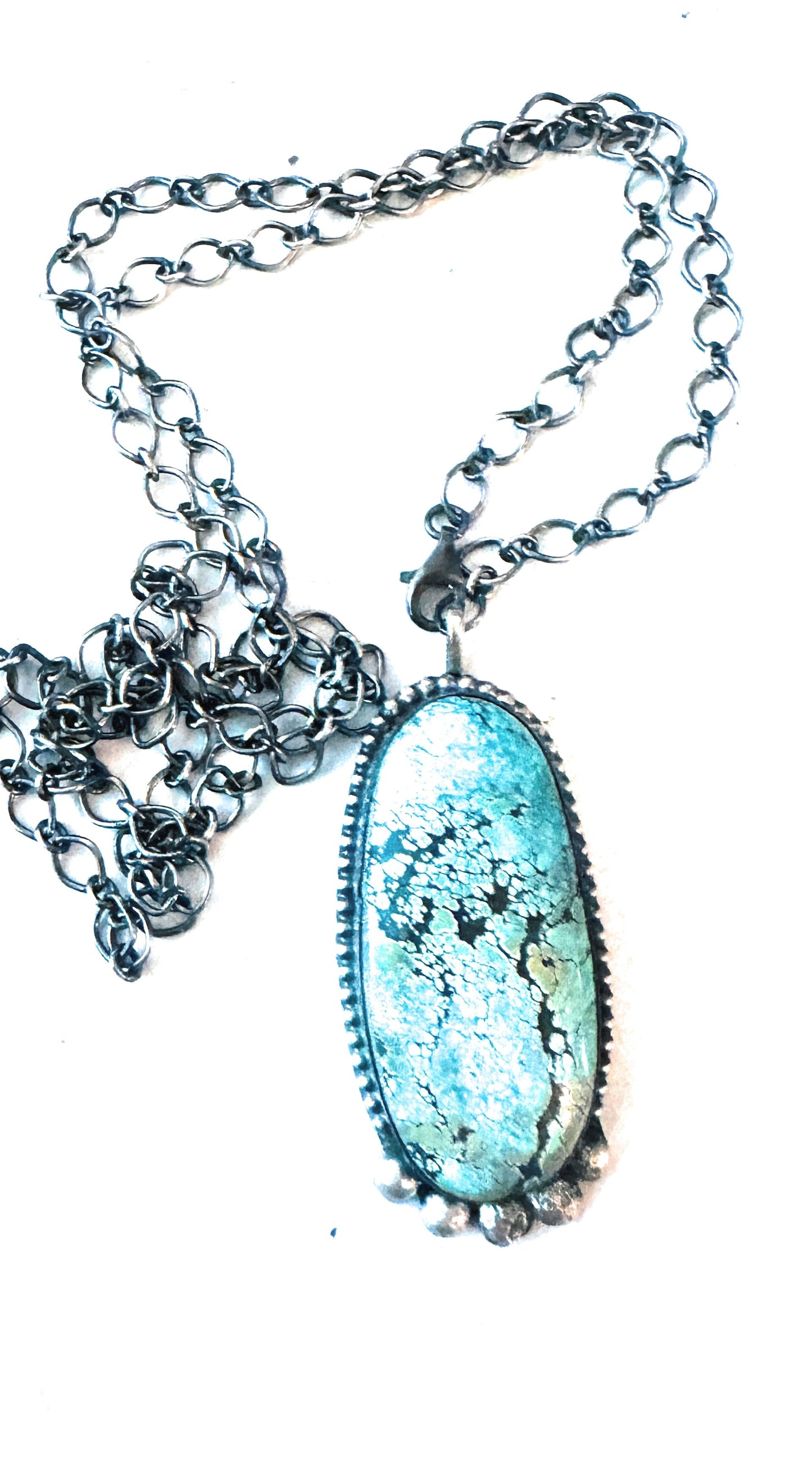 Handcrafted Sterling Silver & Tibetan Turquoise Necklace