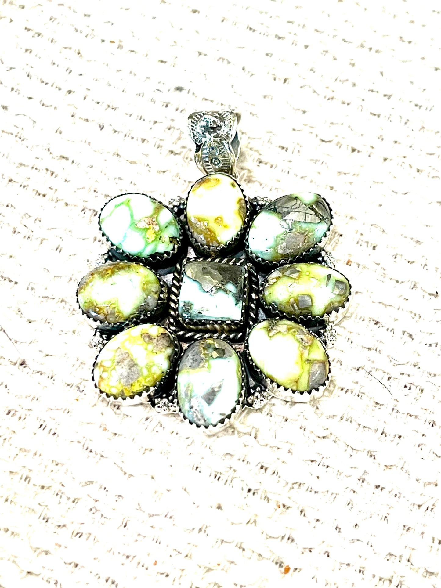 Handcrafted Sterling Silver & Palomino Cluster Pendant