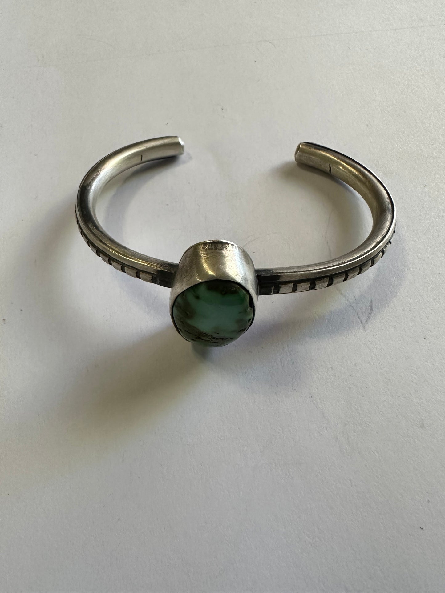 Chimney Butte Handcrafted Sterling Silver & Sonoran Mountain Turquoise Cuff Bracelet Signed