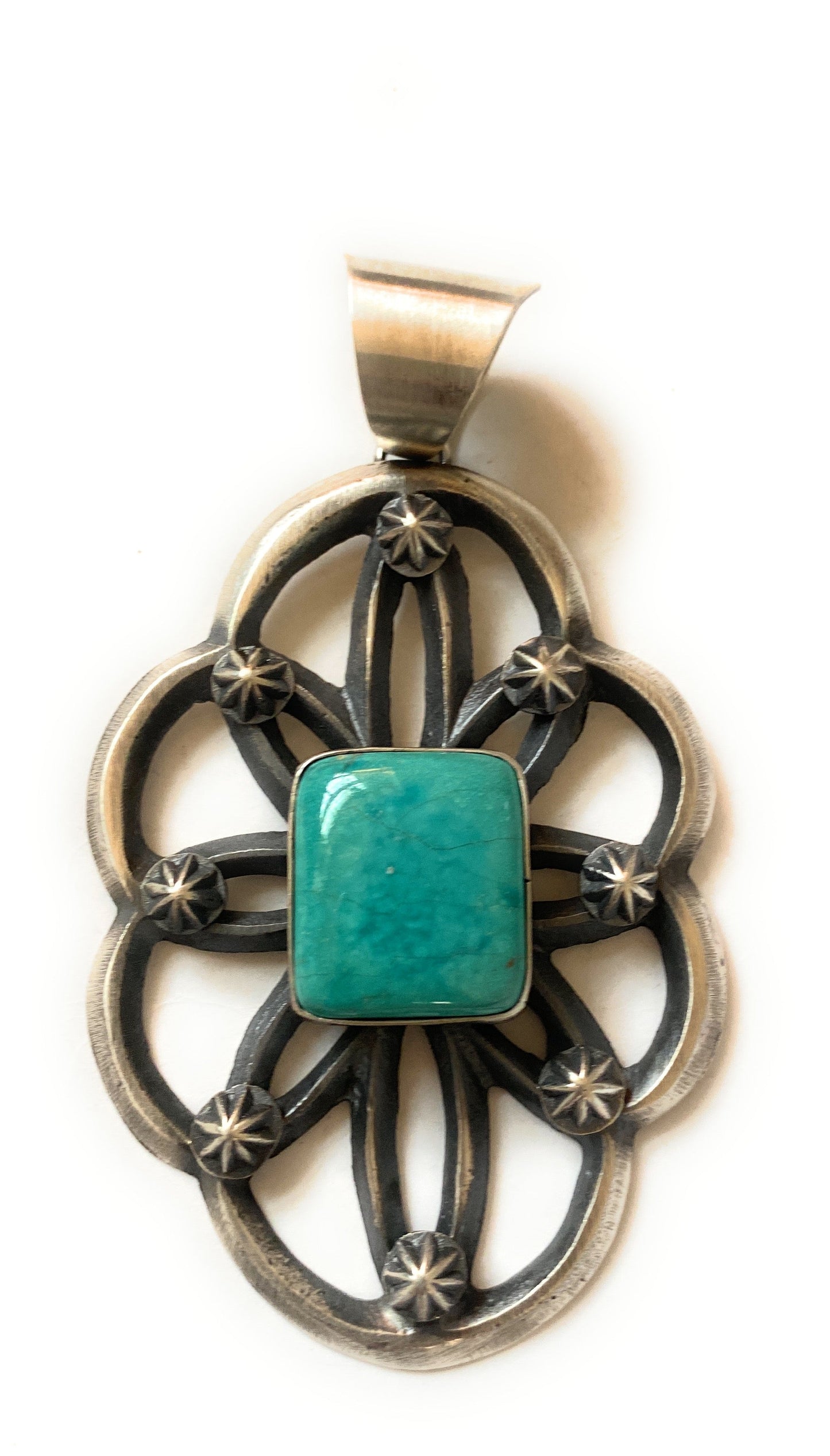 Handcrafted Sterling Silver & Turquoise Pendant By Chimney Butte