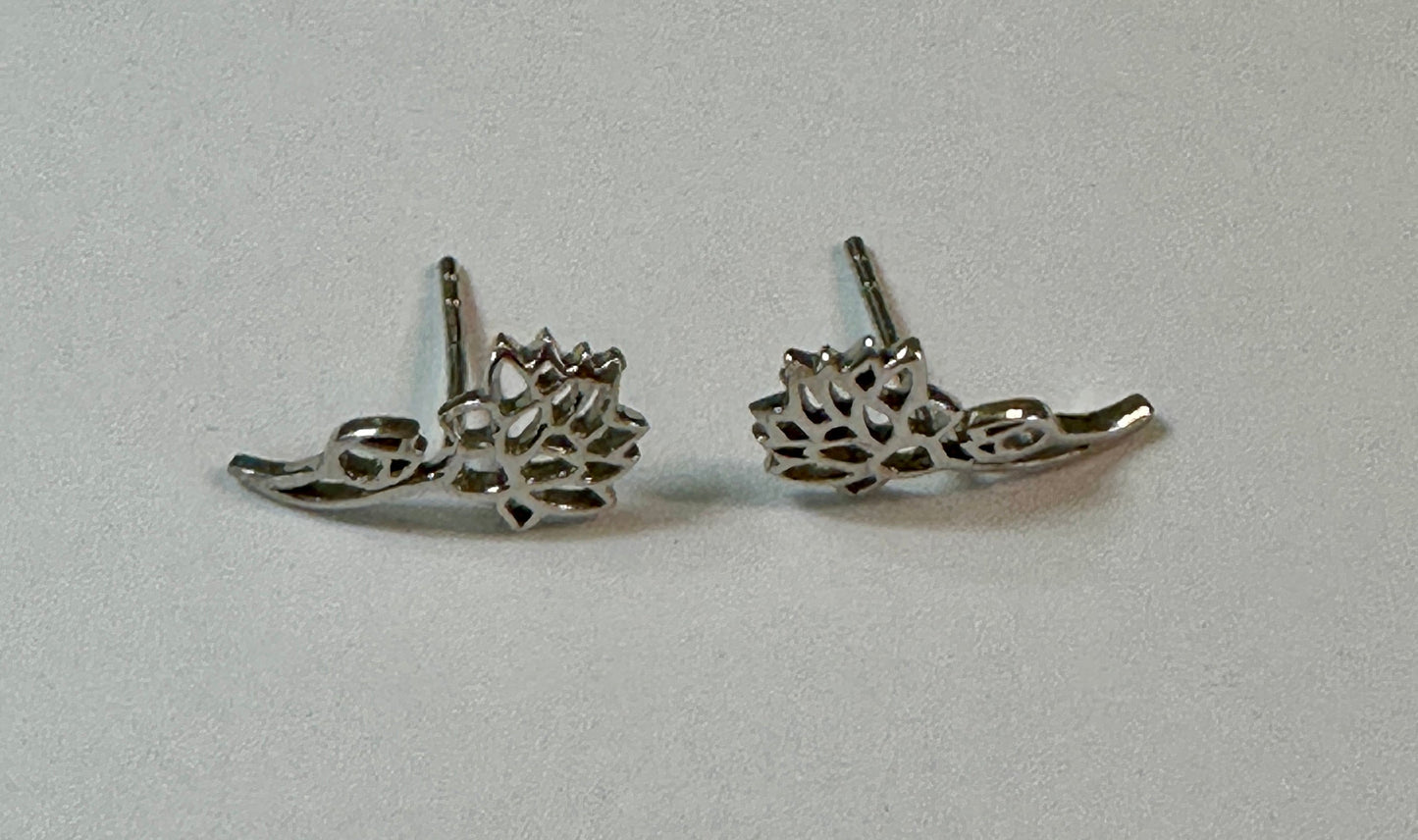 Sterling Silver Birthday Flower Stud Earrings July
