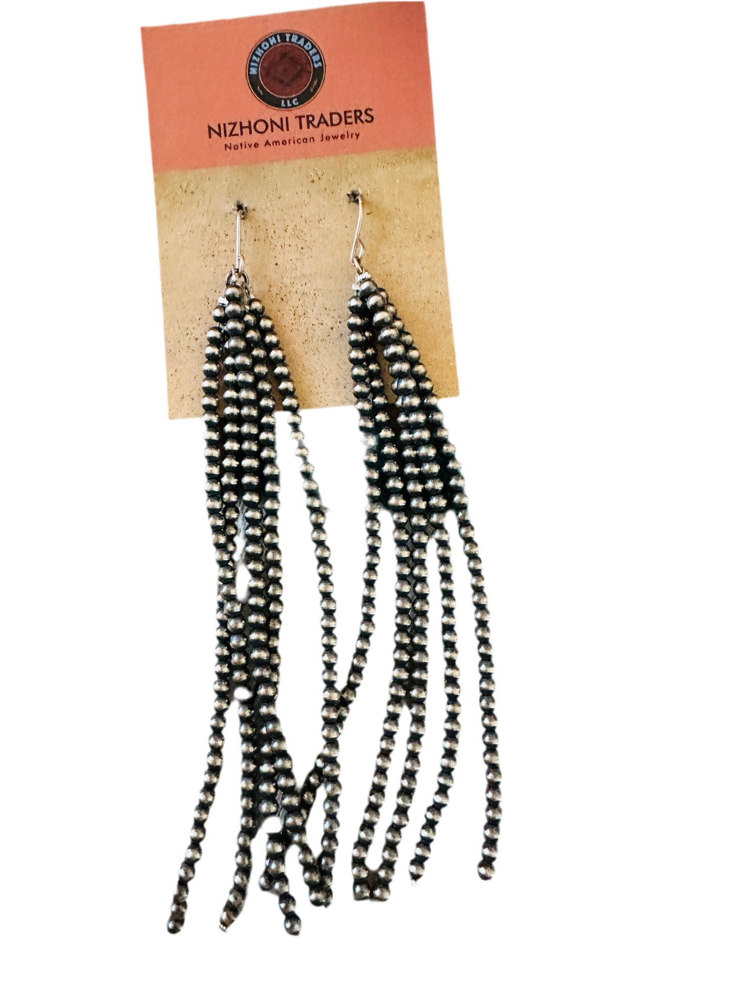 Handcrafted Sterling Silver Pearl Beaded Tassel Dangle Earrings