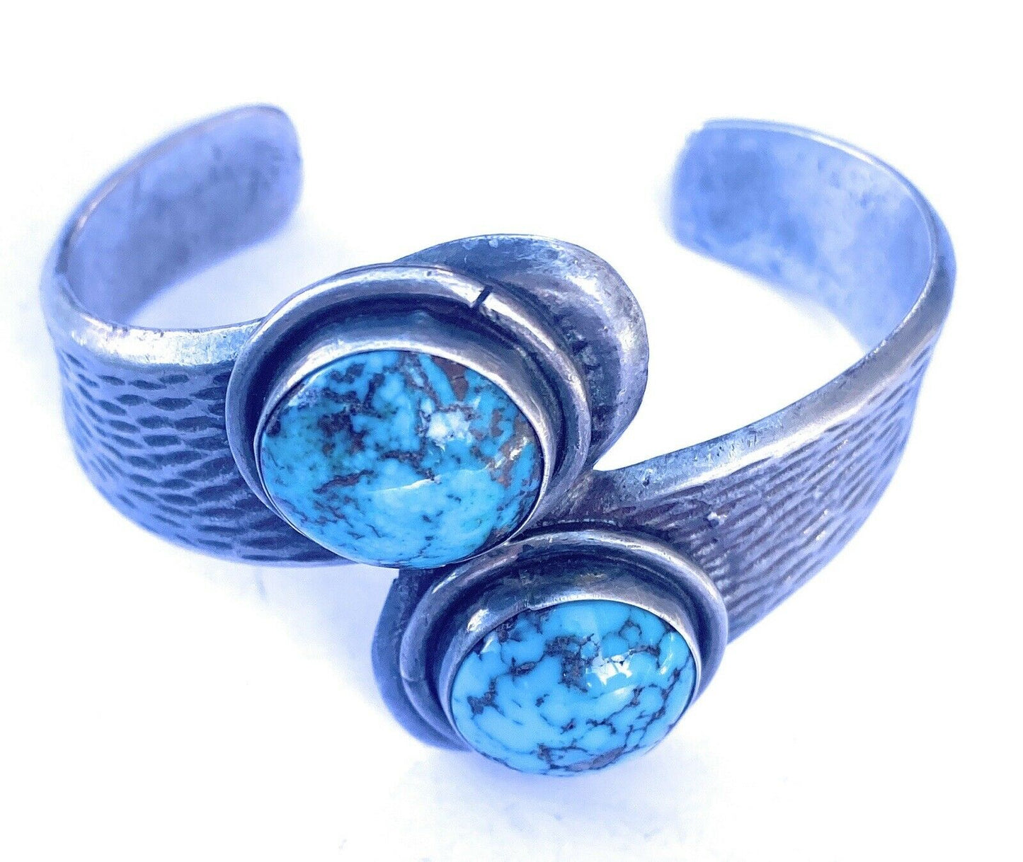 Handcrafted Vintage Kingman Turquoise & Sterling Silver Cuff Bracelet /