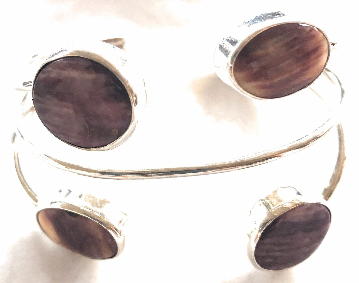 Handcrafted Beautiful Floating Stone Spiny Sterling Silver Cuff Bracelet Kee- J
