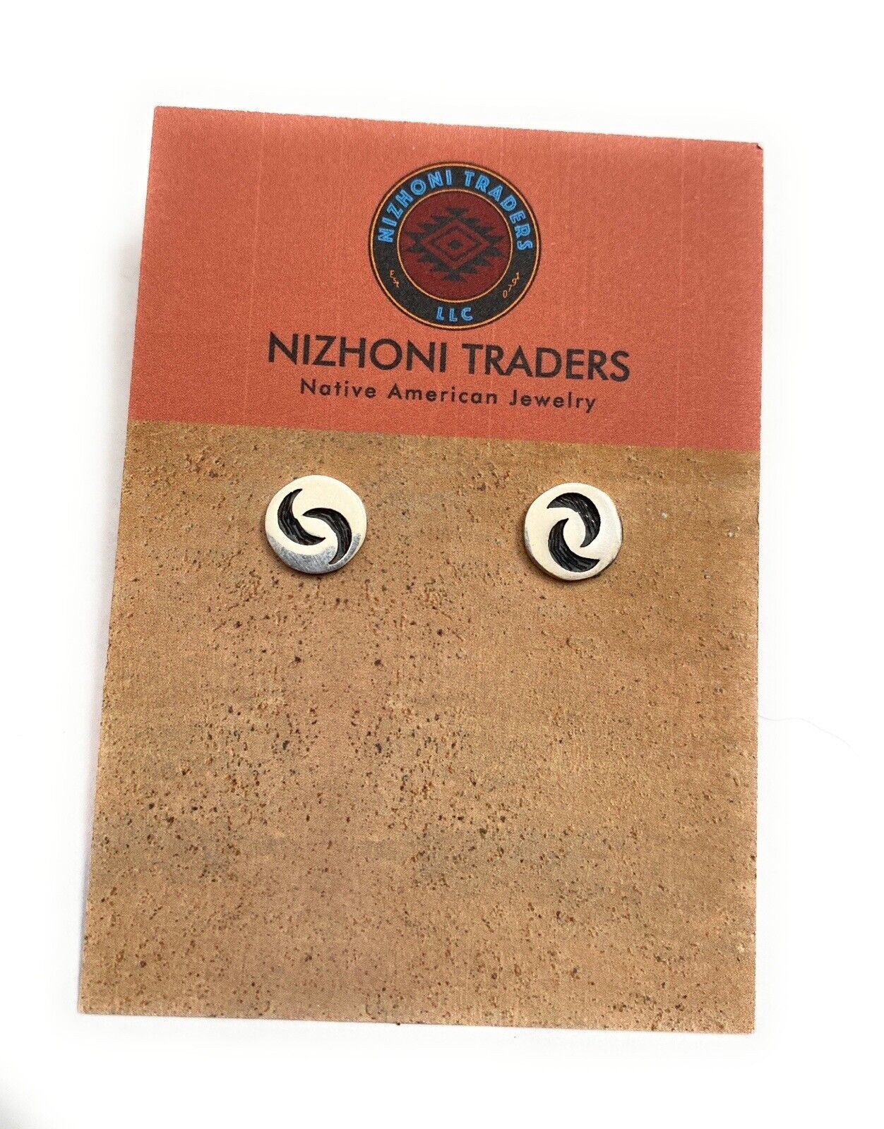 Handcrafted Overlaid Sterling Silver Moon Stud Earrings