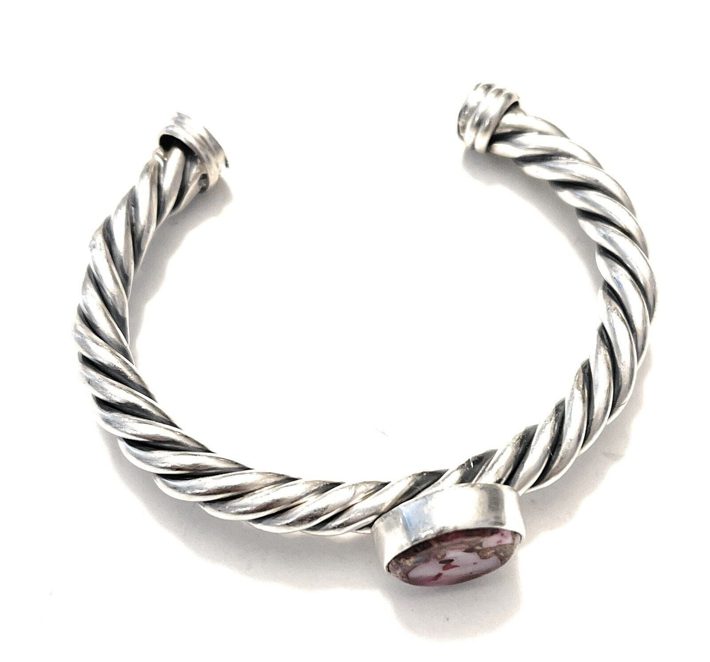 Handcrafted Pink Dream Mojave Sterling Silver Custom Cuff