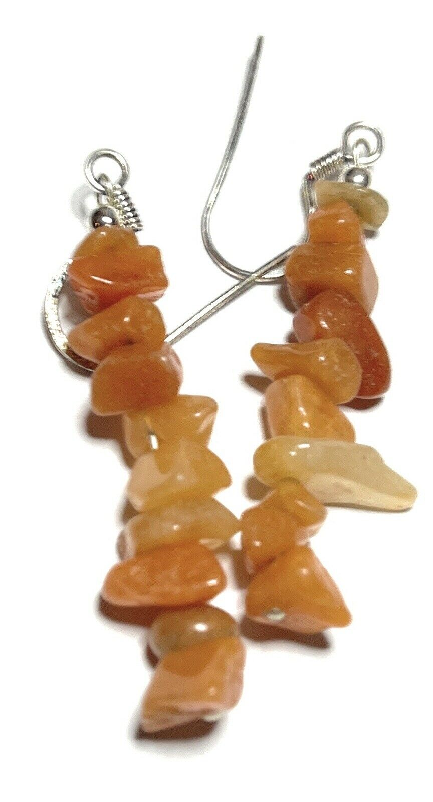 Sterling Silver Cream Quartz Chip Dangle Earrings