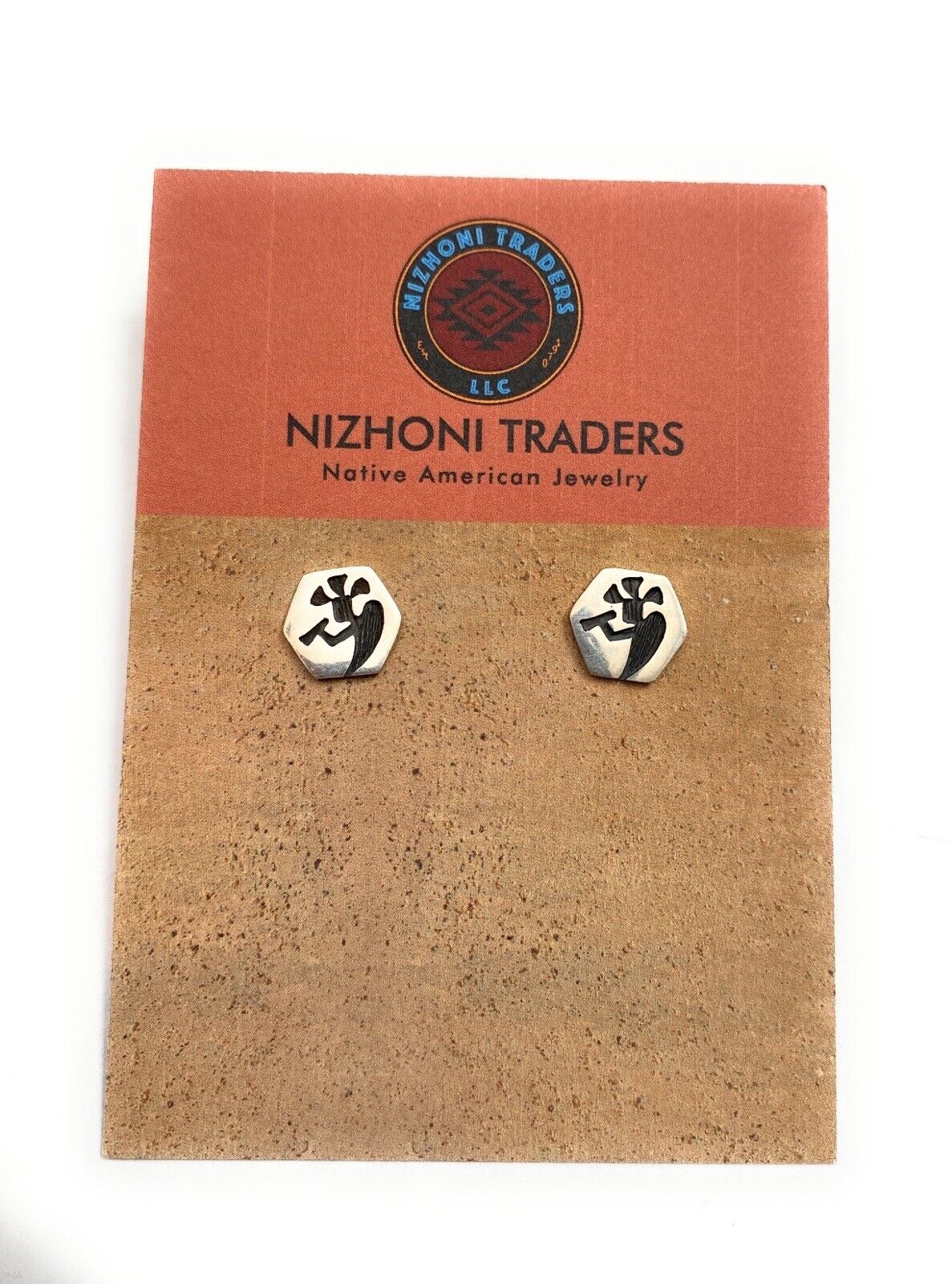 Handcrafted Overlaid Sterling Silver Kokopelli Stud Earrings