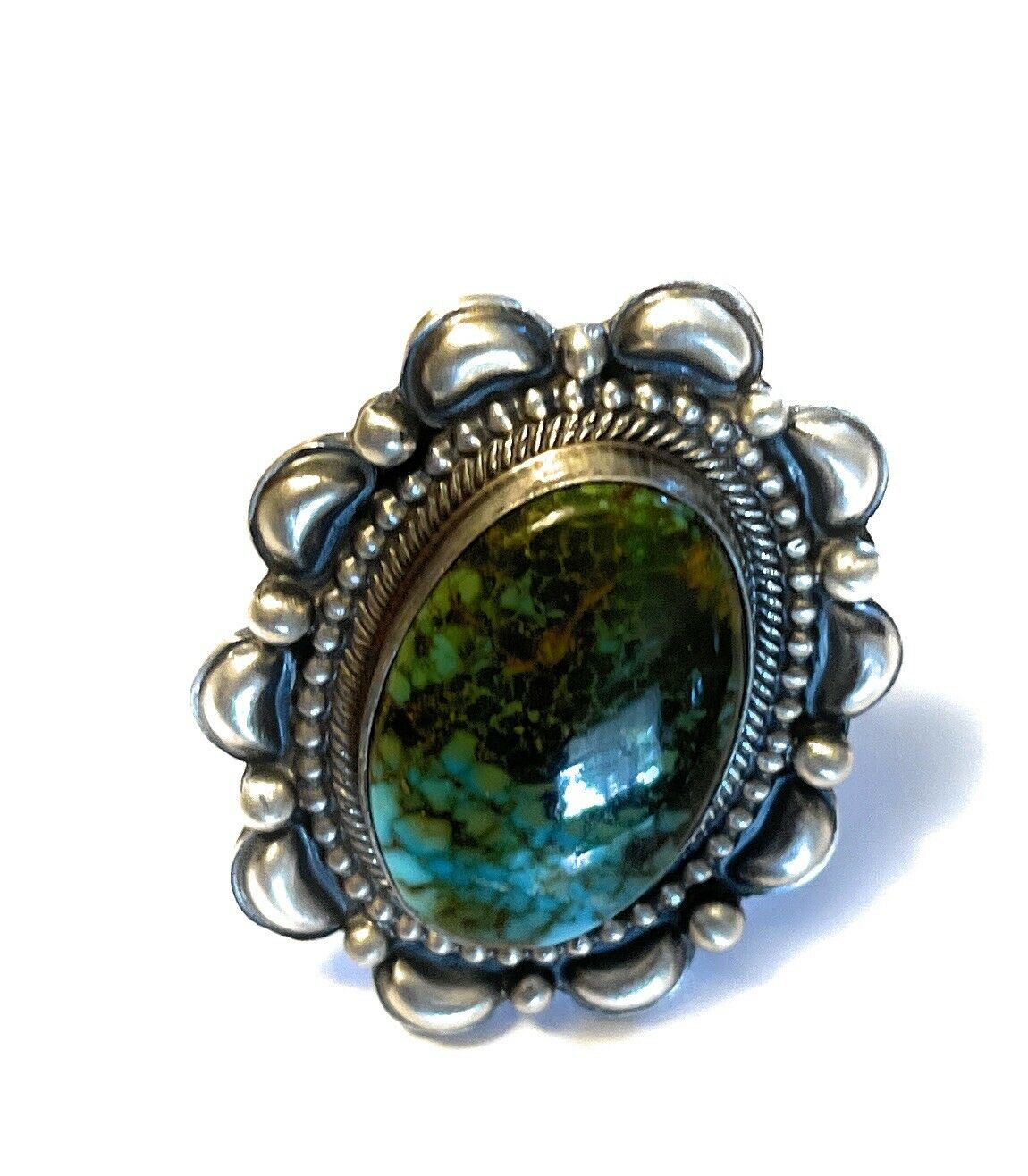 Sterling Silver Turquoise Statement Ring Size 6.5