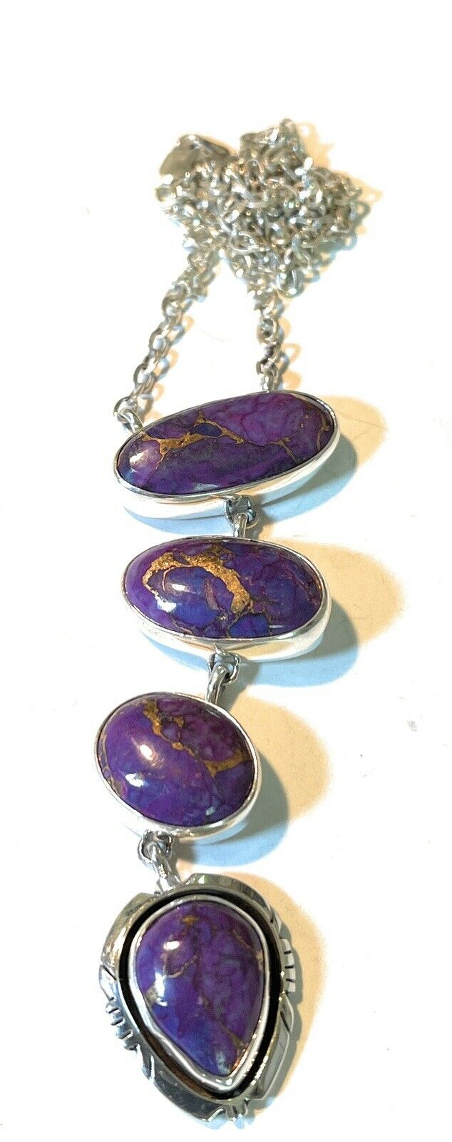 Handcrafted Purple Dream Mojave & Sterling Silver Lariat Necklace