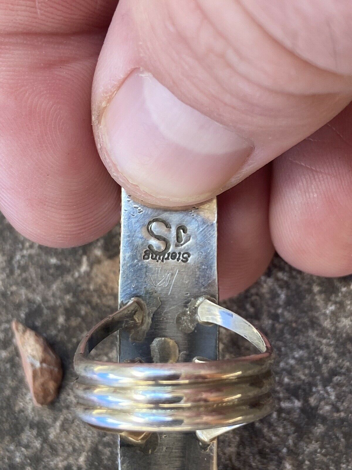 Navajo Spiny Oyster & Sterling Silver Ring Size 8.5 Signed