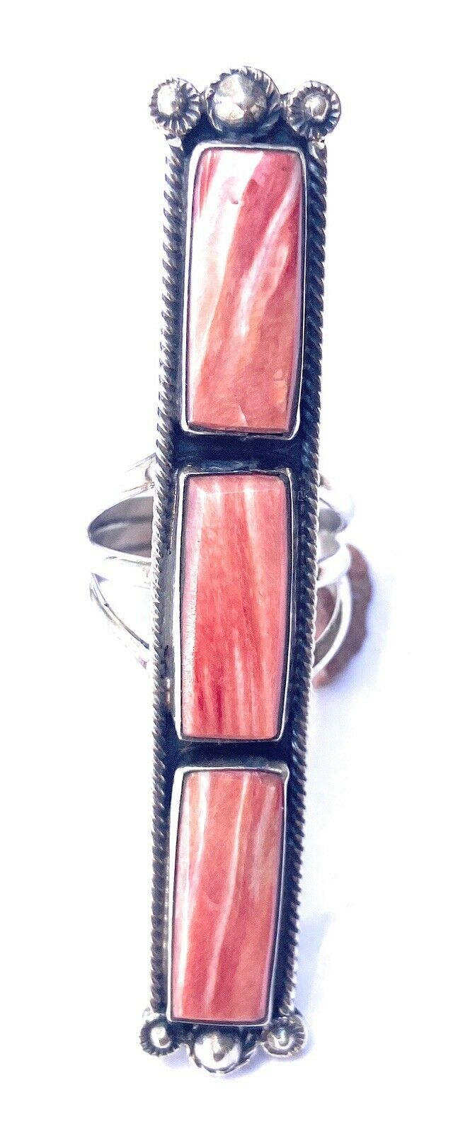 Navajo Spiny Oyster & Sterling Silver Ring Size 7.5 Signed