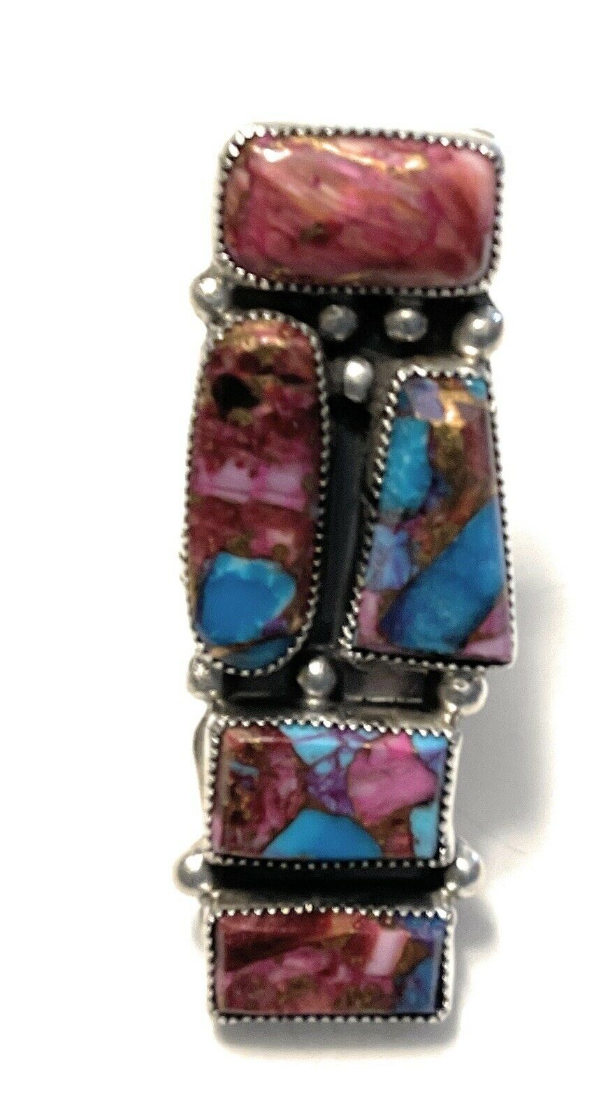 Handcrafted Pink Dream Mohave & Sterling Silver Ring Size 6