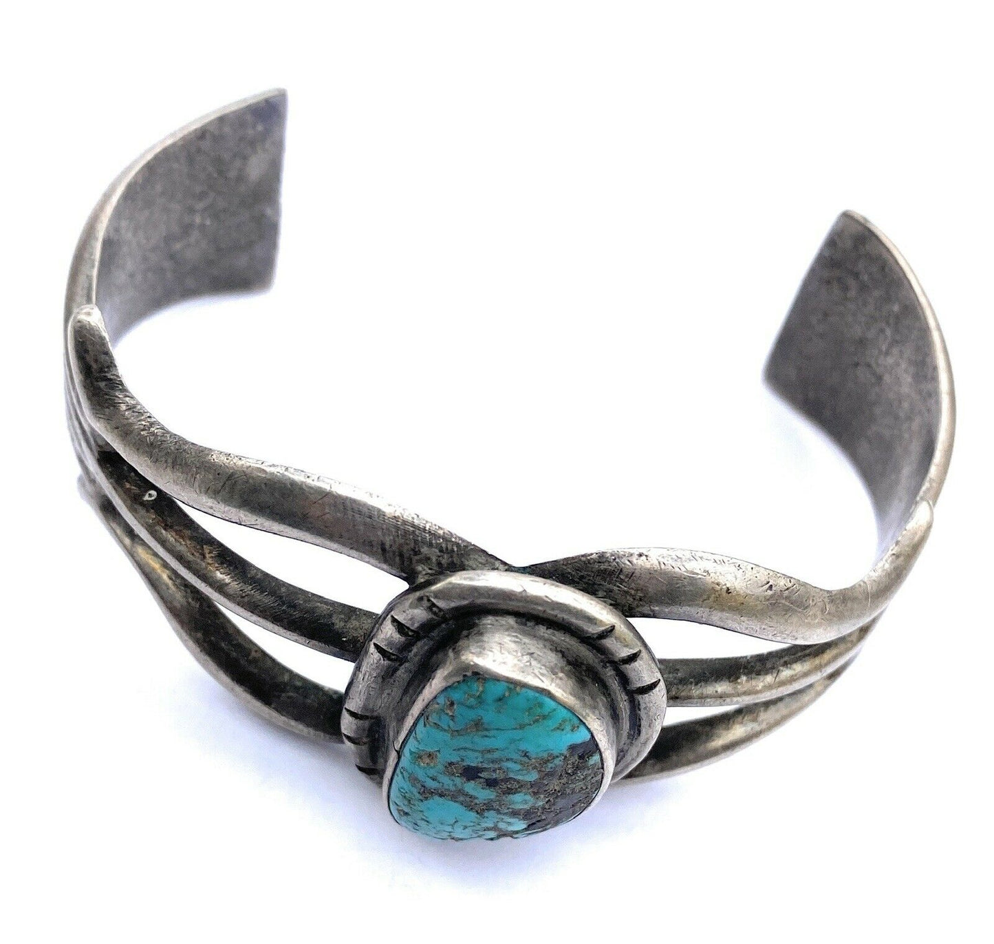 Handcrafted Vintage Turquoise & Sterling Silver Cuff Bracelet