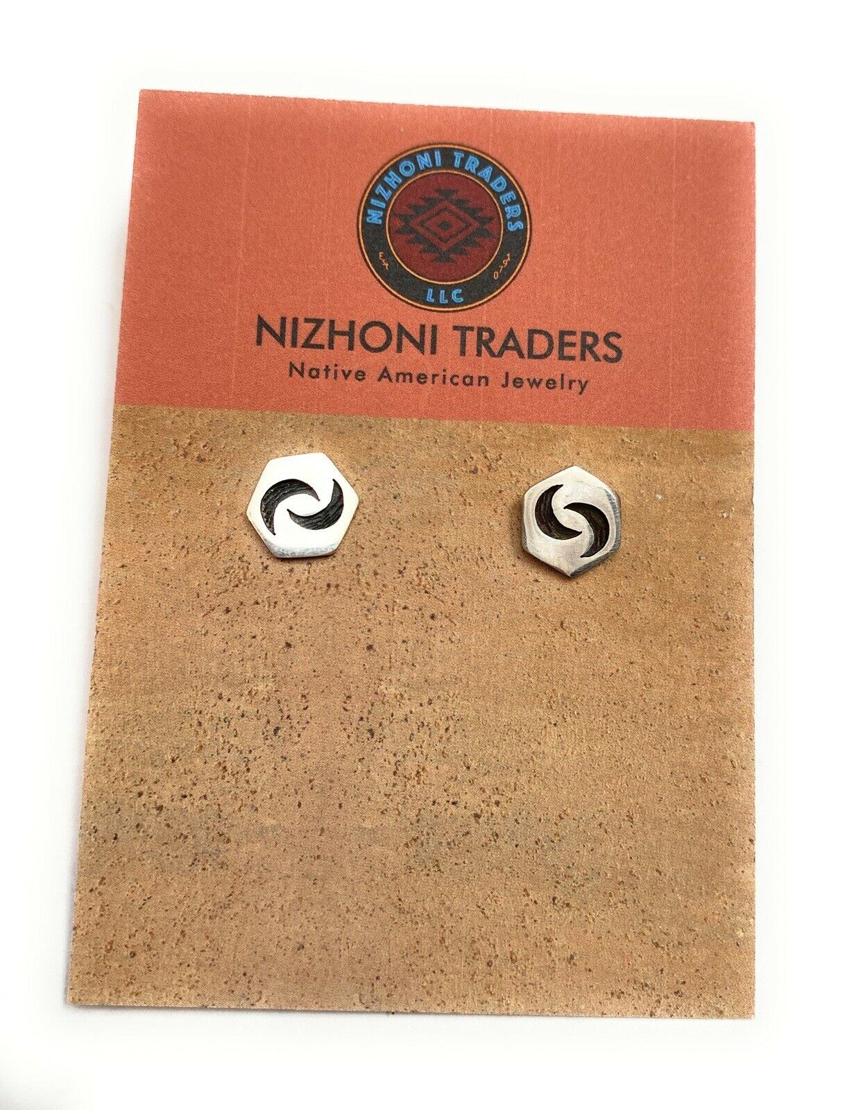Handcrafted Overlaid Sterling Silver Moon Stud Earrings