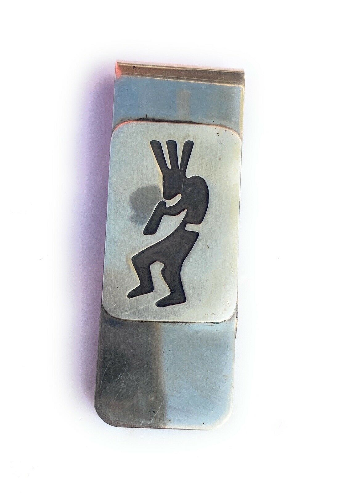 Hands Kokopelli Dancer Sterling Silver Overlaid Money Clip