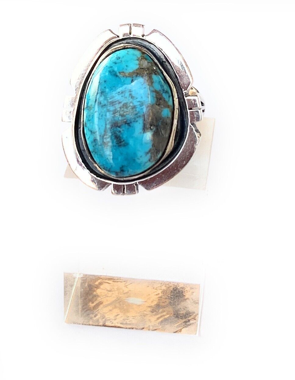 Handcrafted Kingmen Turquoise & Sterling Silver Wave Ring