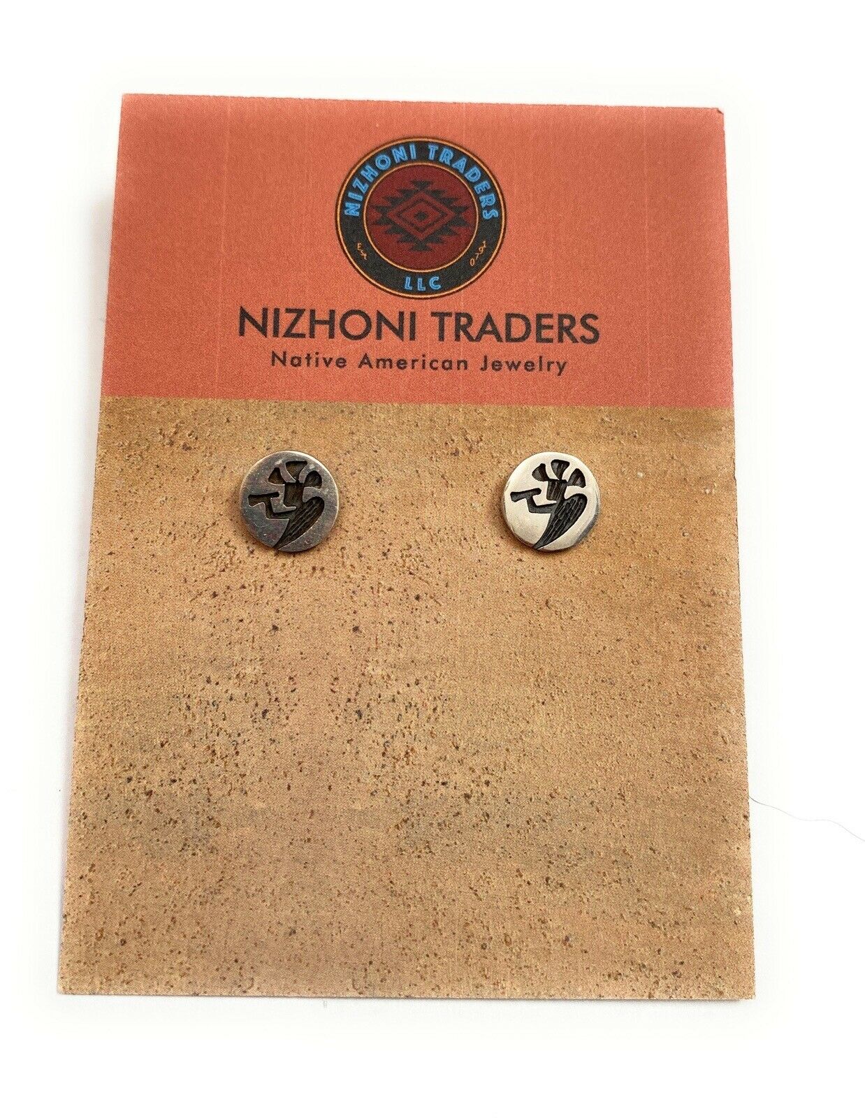 Handcrafted Overlaid Sterling Silver Kokopelli Stud Earrings