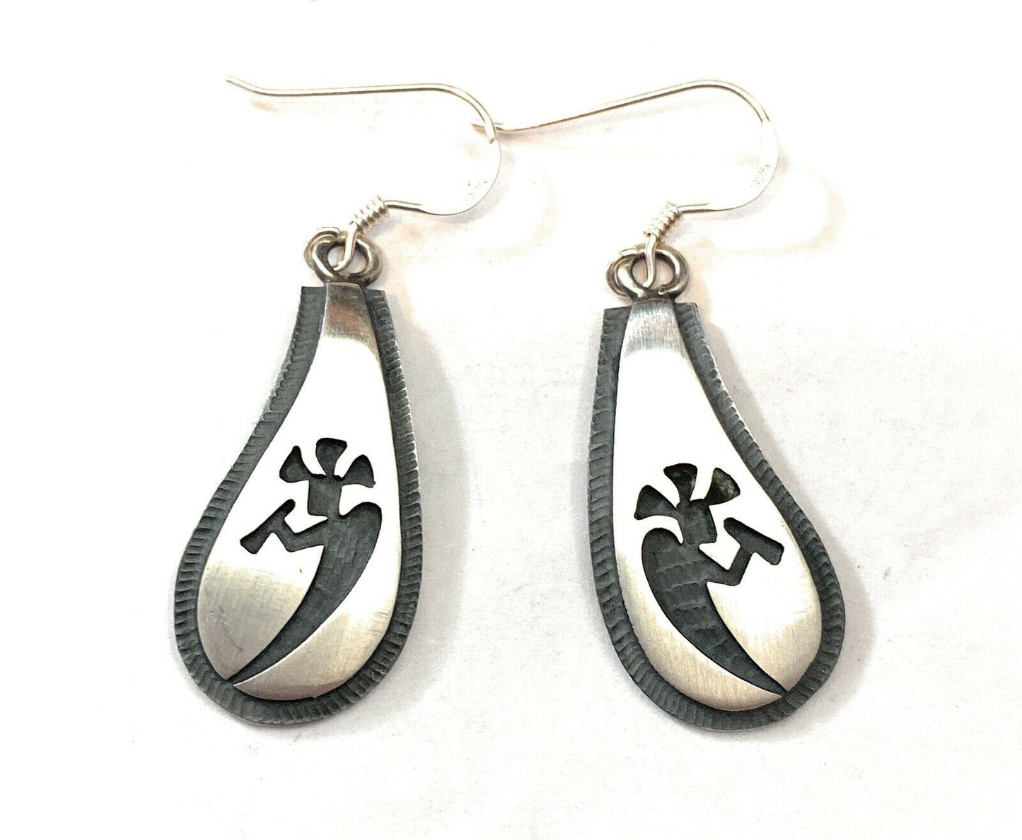 Handcrafted Sterling Silver Kokopelli Dangle Earrings