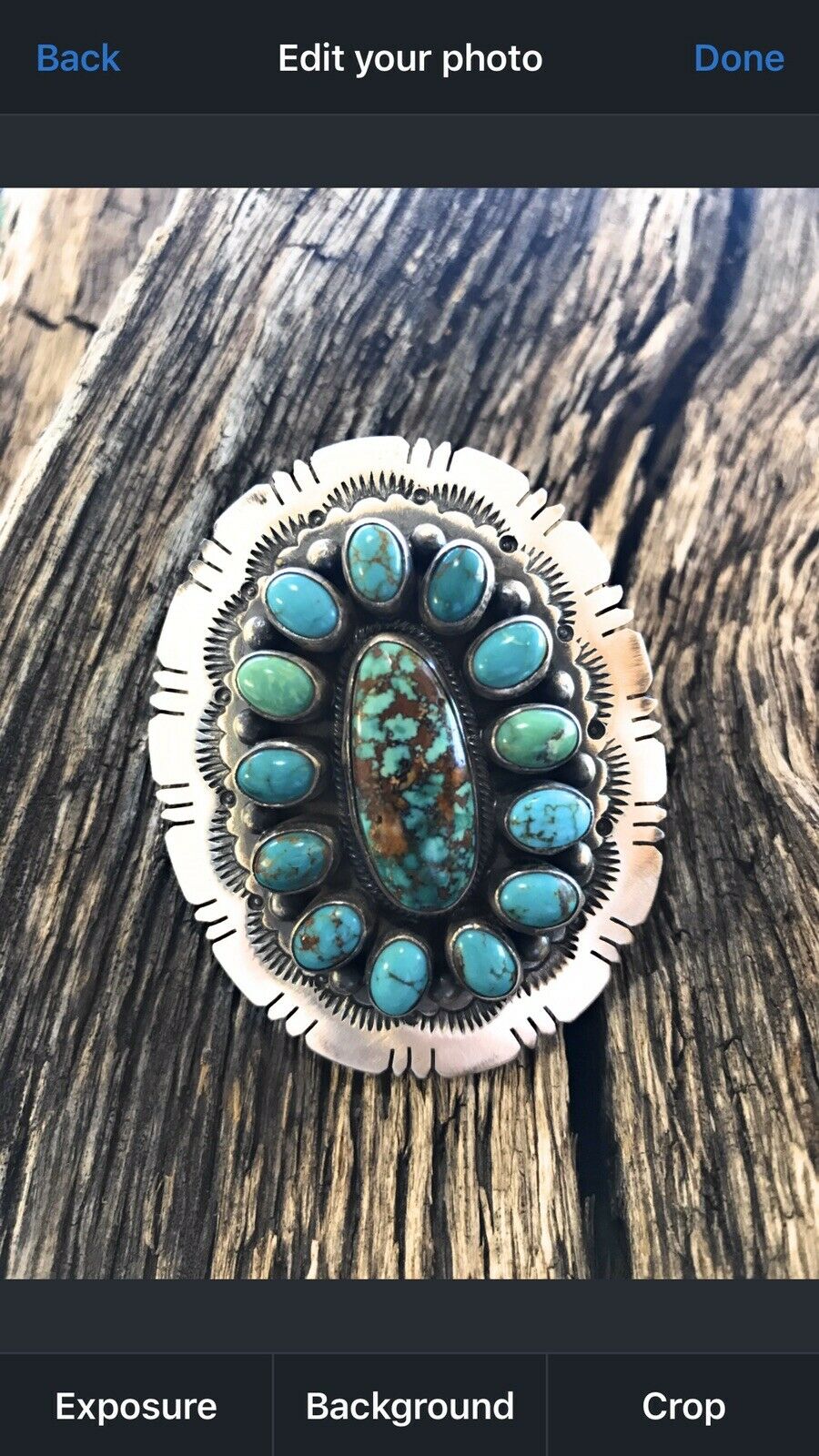 Navajo Cluster Multi Turquoise & Sterling Silver Ring Size 6