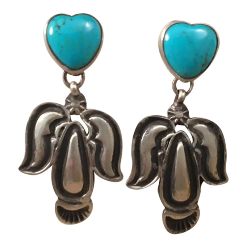 Handcrafted Sterling Silver Turquoise Dangle Earrings