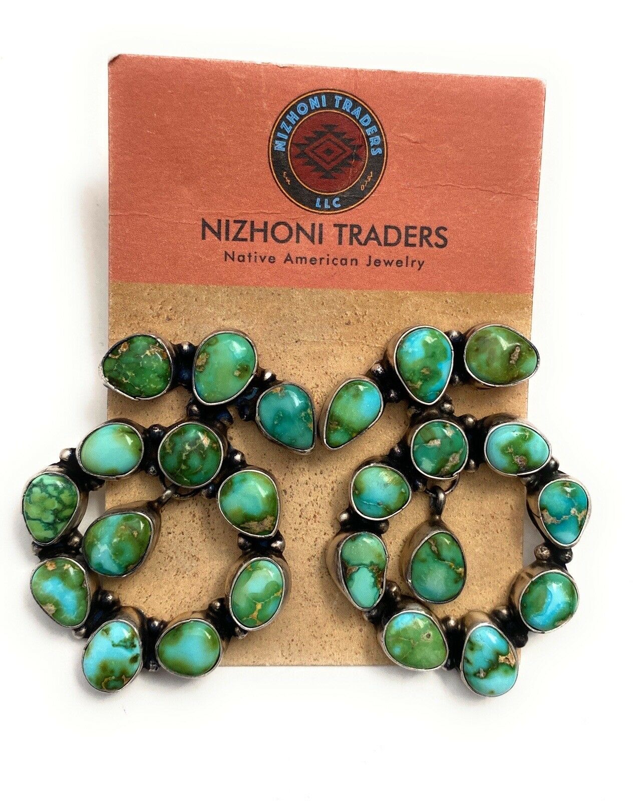 Handcrafted Sterling Silver & Sonoran Gold Turquoise Cluster Earrings By Ella Peter
