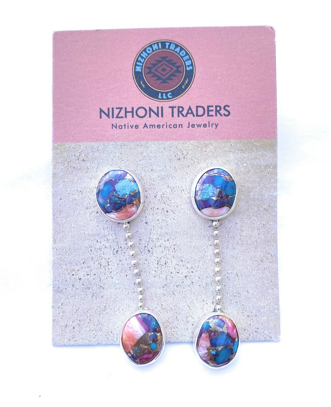 Handcrafted Pink Dream Mohave & Sterling Silver Dangle Earrings