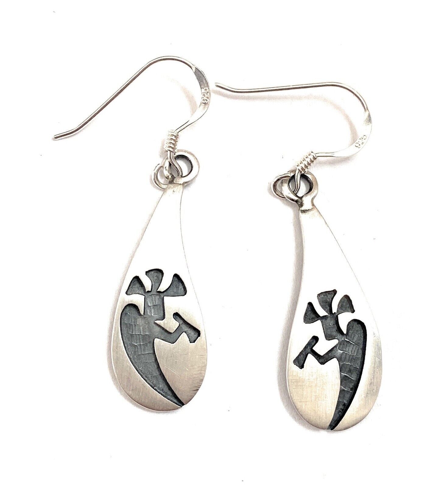 Handcrafted Sterling Silver Kokopelli Dangle Earrings