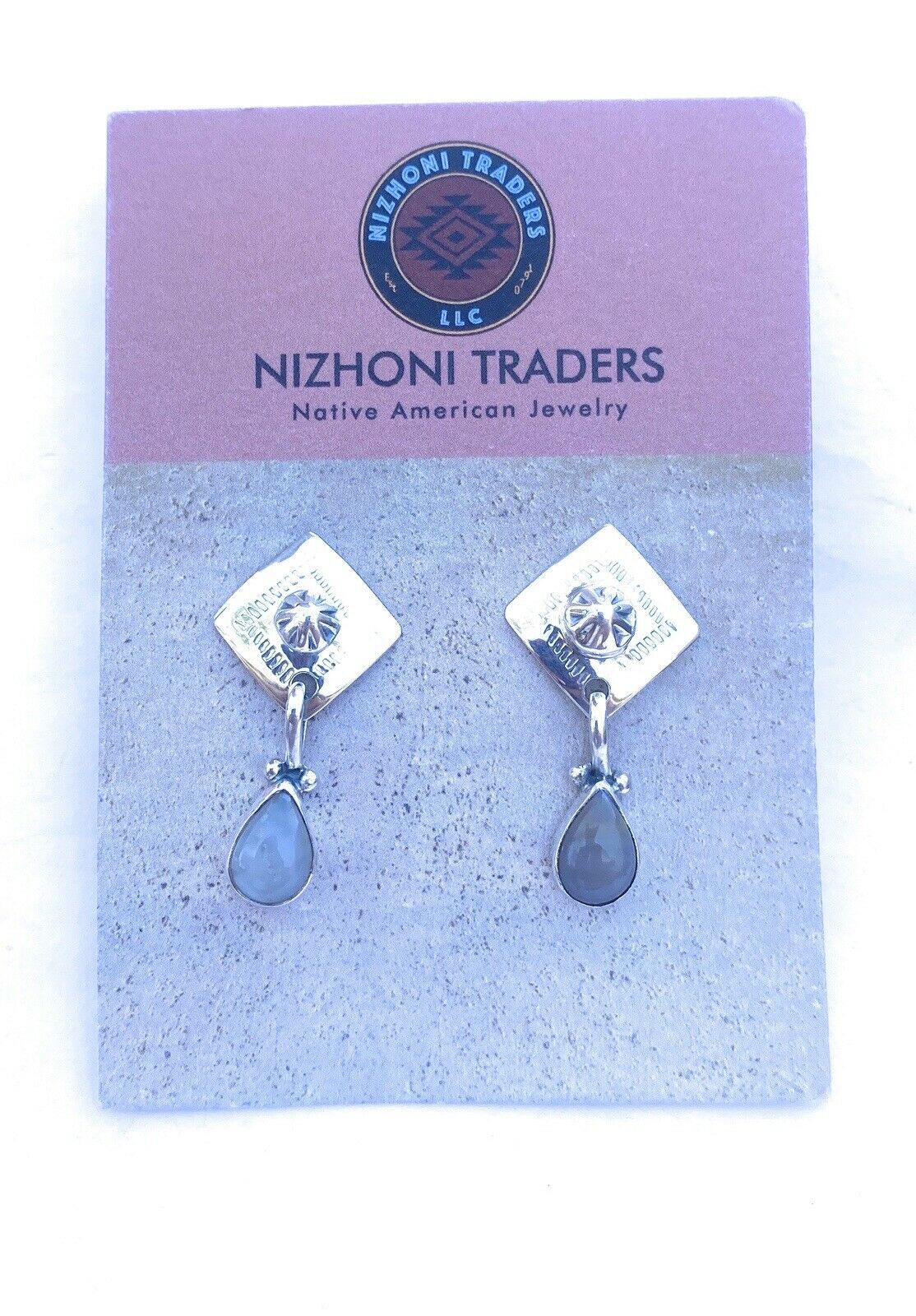 Sterling Silver & Rhodochrosite Stone Dangle Earrings