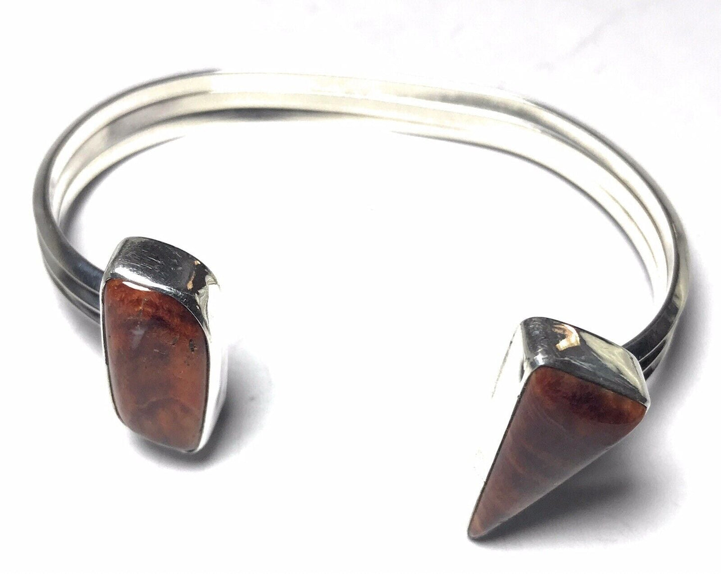 Handcrafted Spiny Oyster & Sterling Silver Bracelet Cuff Signed