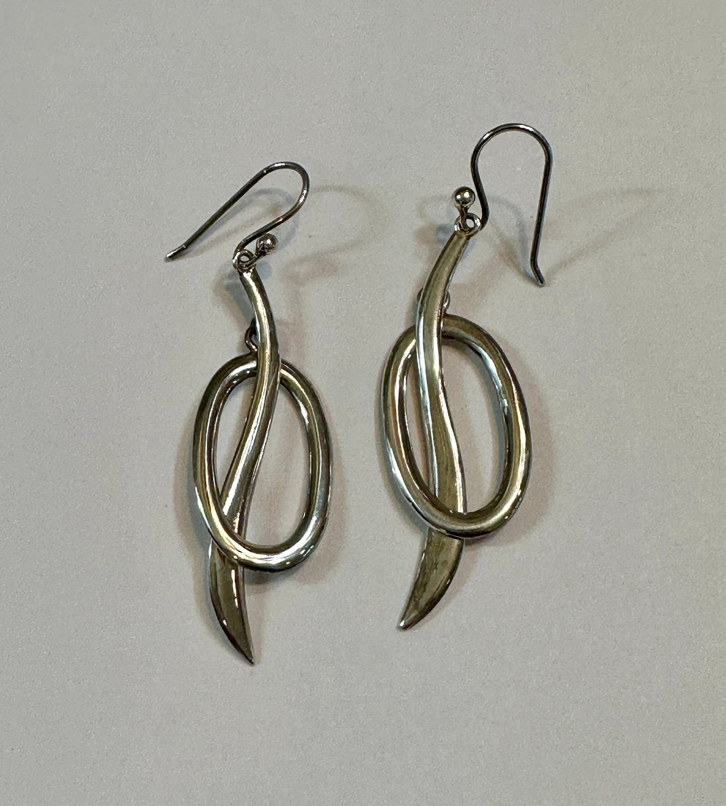 Pierced Oval Sterling Silver Earrings on Hook