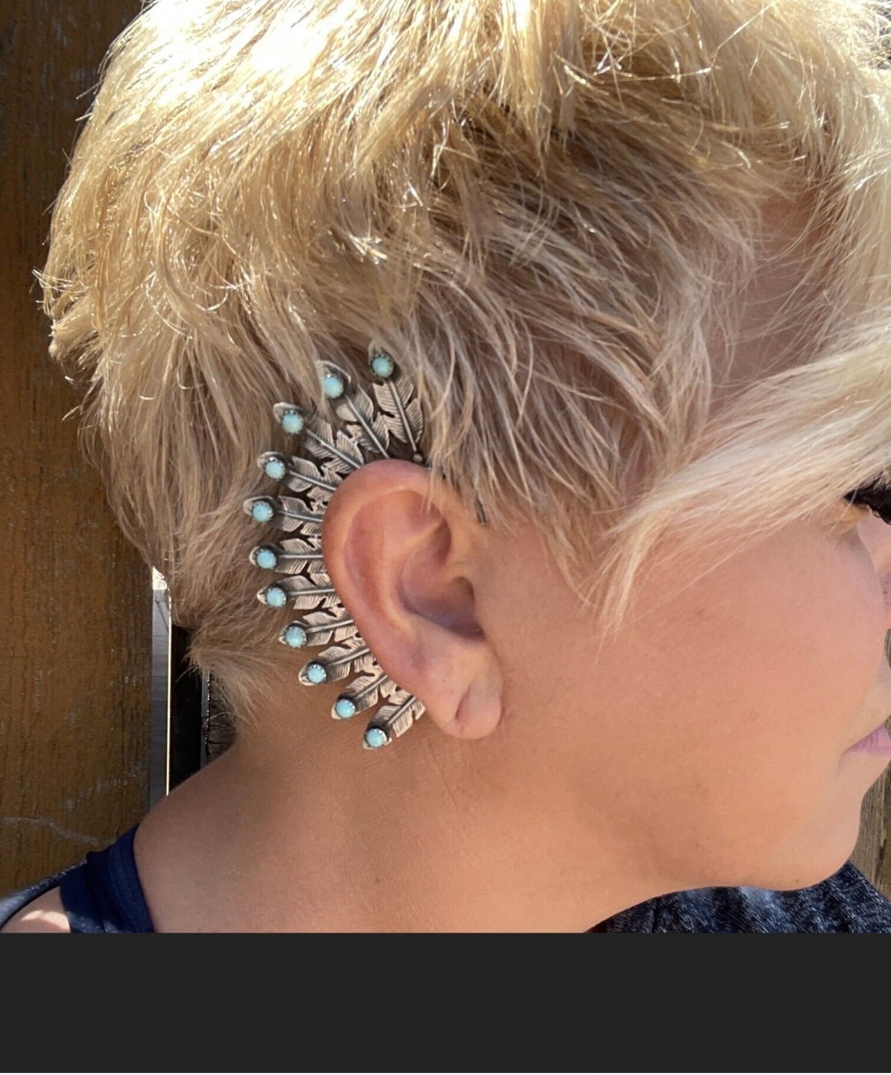 Handcrafted Sterling Silver Feather Cuff Earring(Right Side)