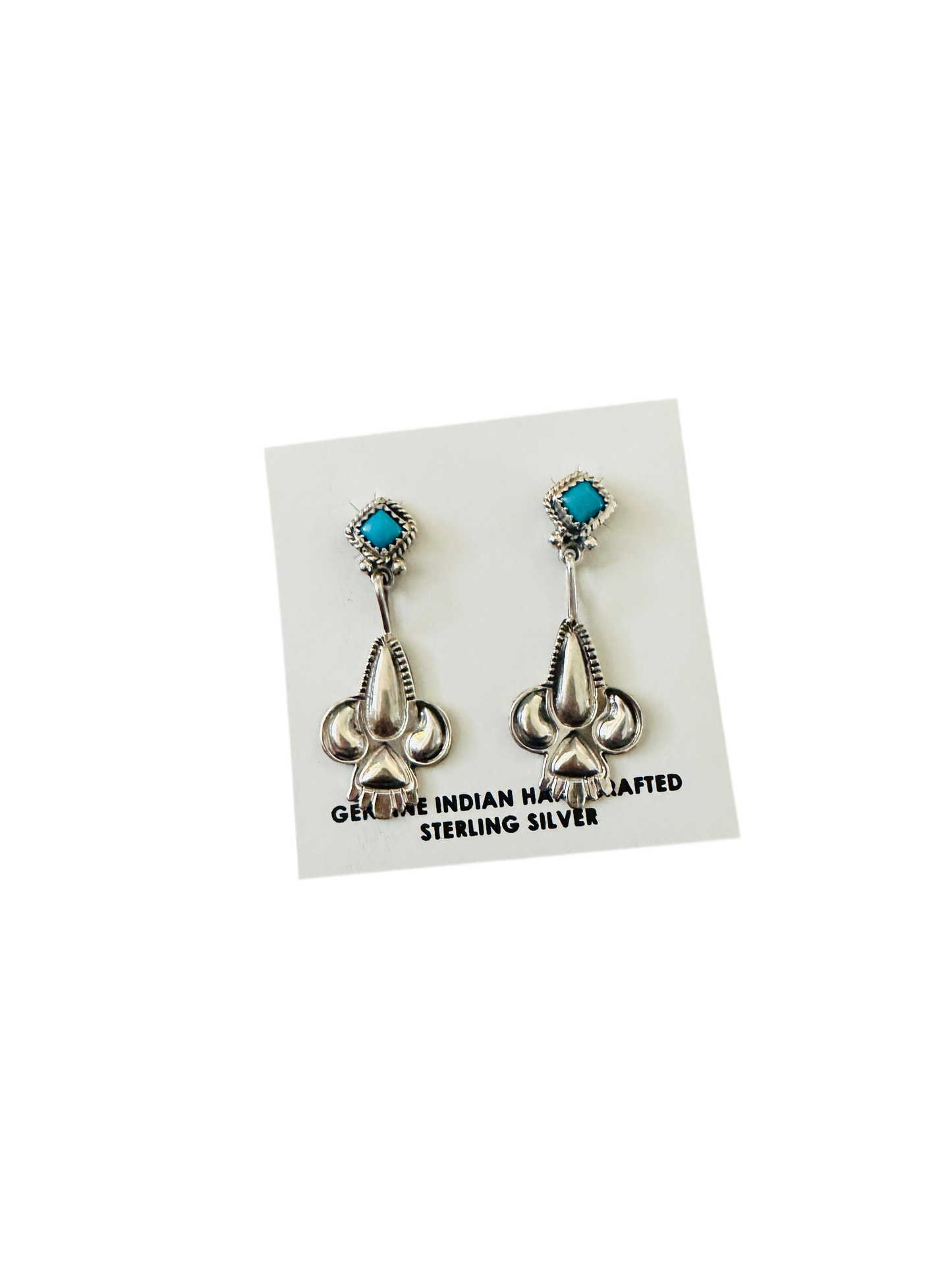 Handcrafted Turquoise & Sterling Silver Dangle Earrings