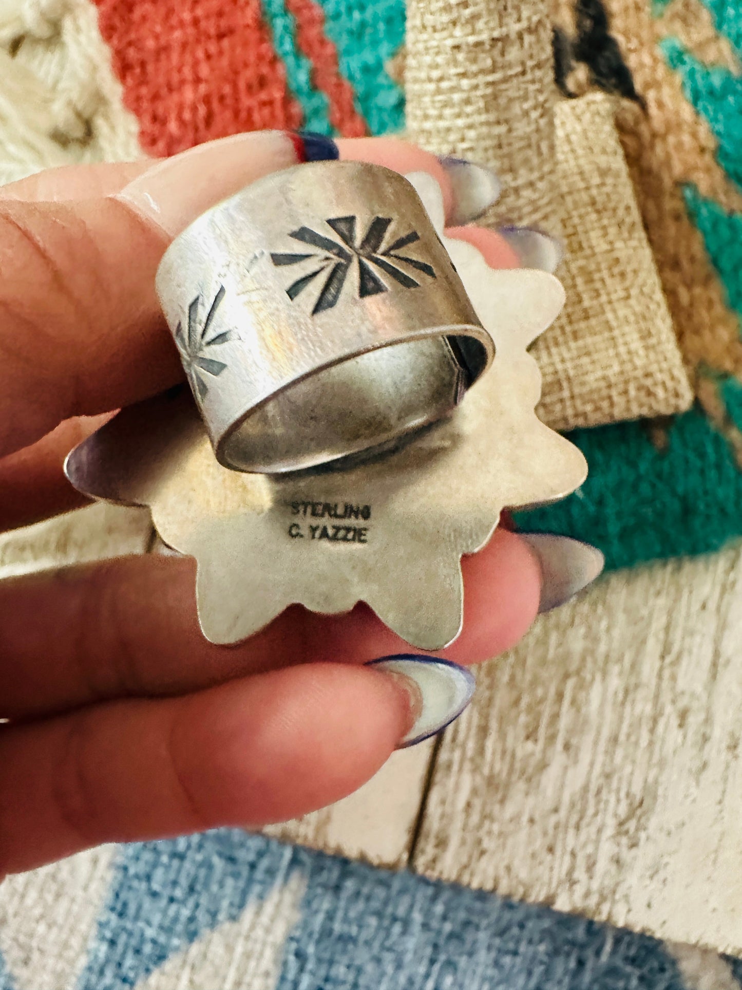 Handcrafted Sterling Silver & Queen Pink Conch Cluster Adjustable Ring