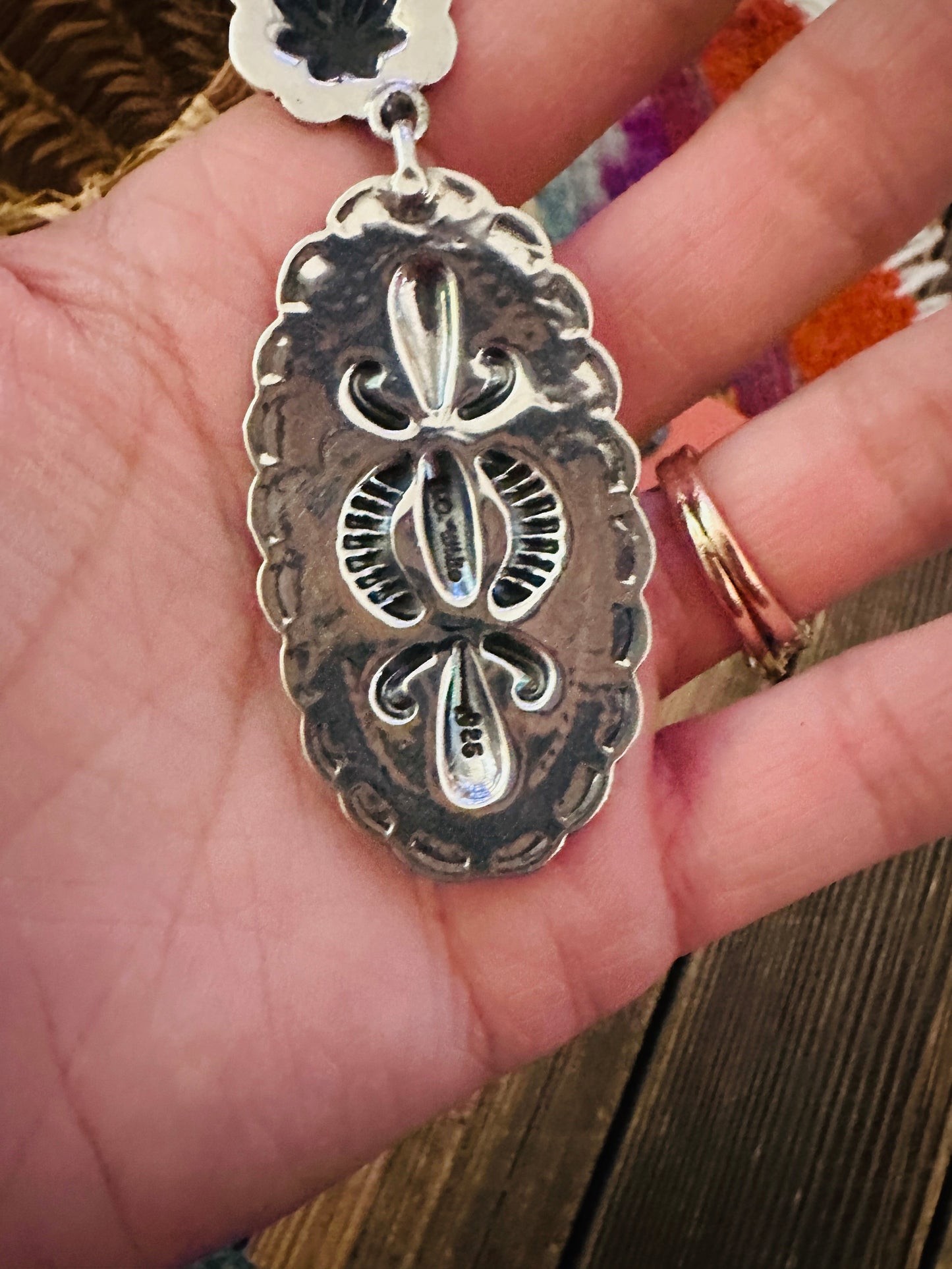 Handcrafted Sterling Silver Concho Dangle Earrings
