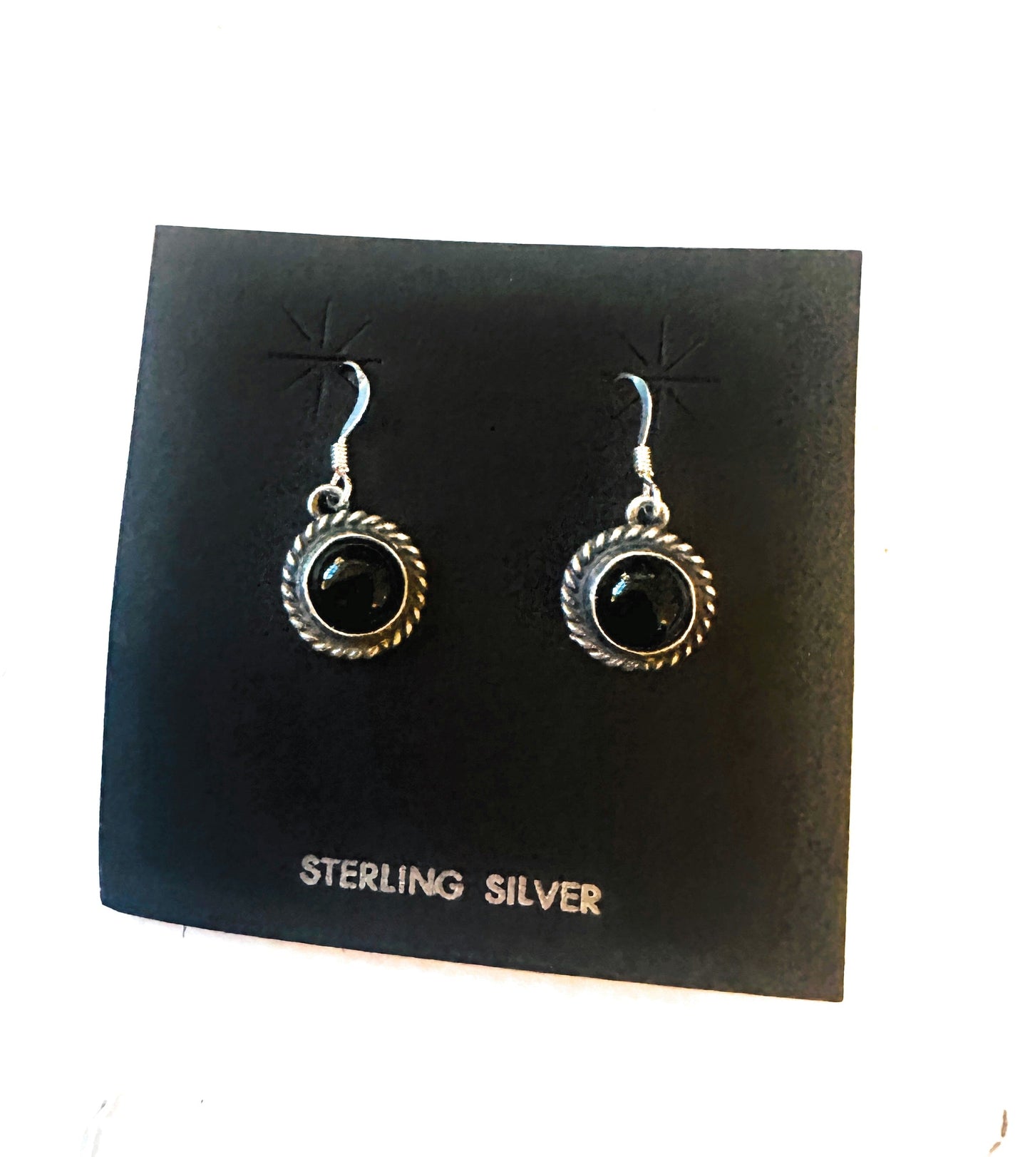 Handcrafted Onyx & Sterling Silver Dangle Earrings
