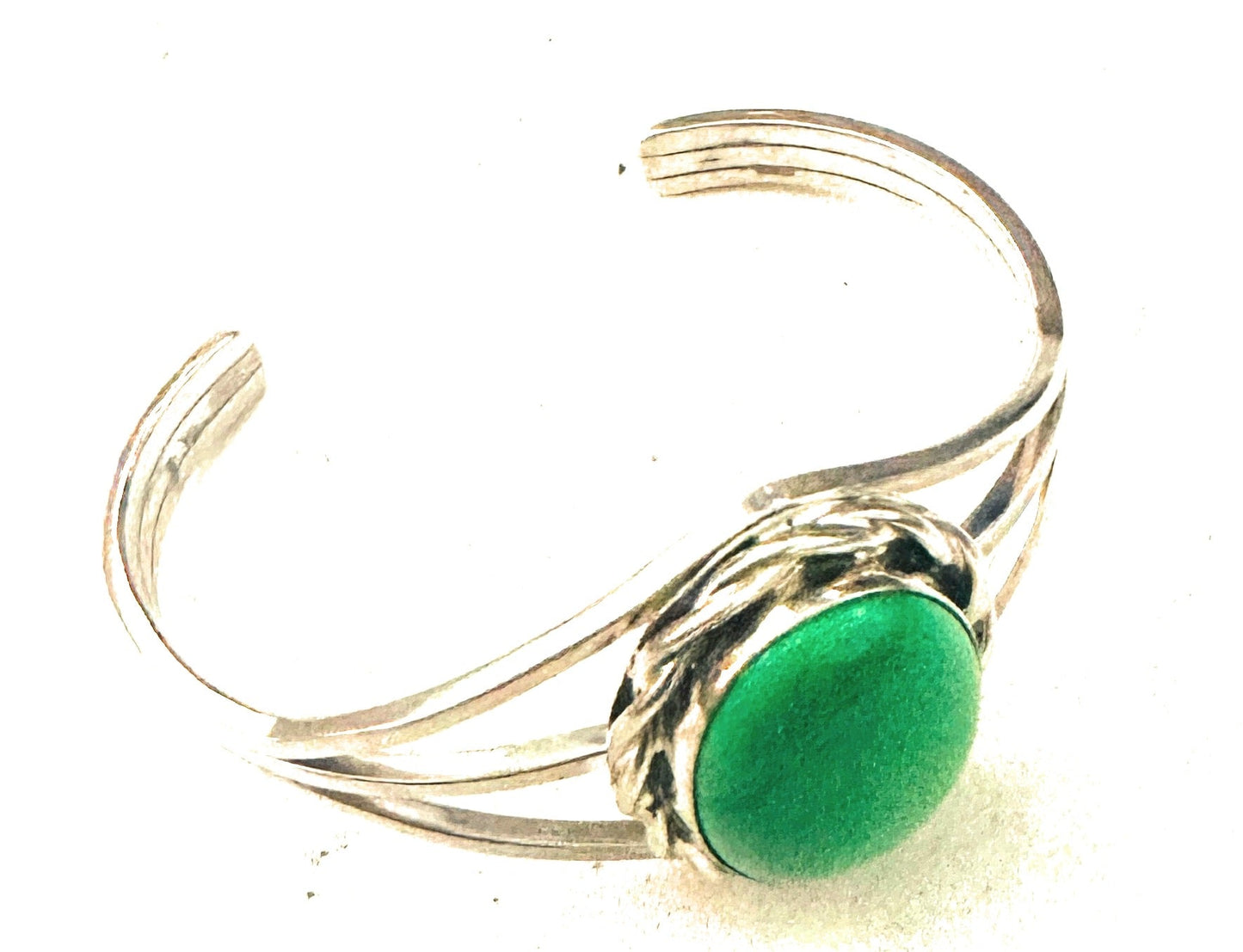 Handcrafted Green Kingman Turquoise & Sterling Silver Cuff Bracelet