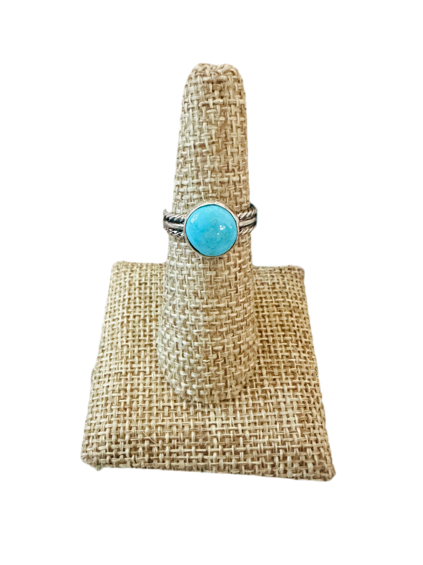 Handcrafted Turquoise & Sterling Silver Ring Size 6.5