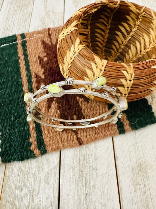 Handcrafted Palomino Turquoise & Sterling Silver Bangle Bracelet