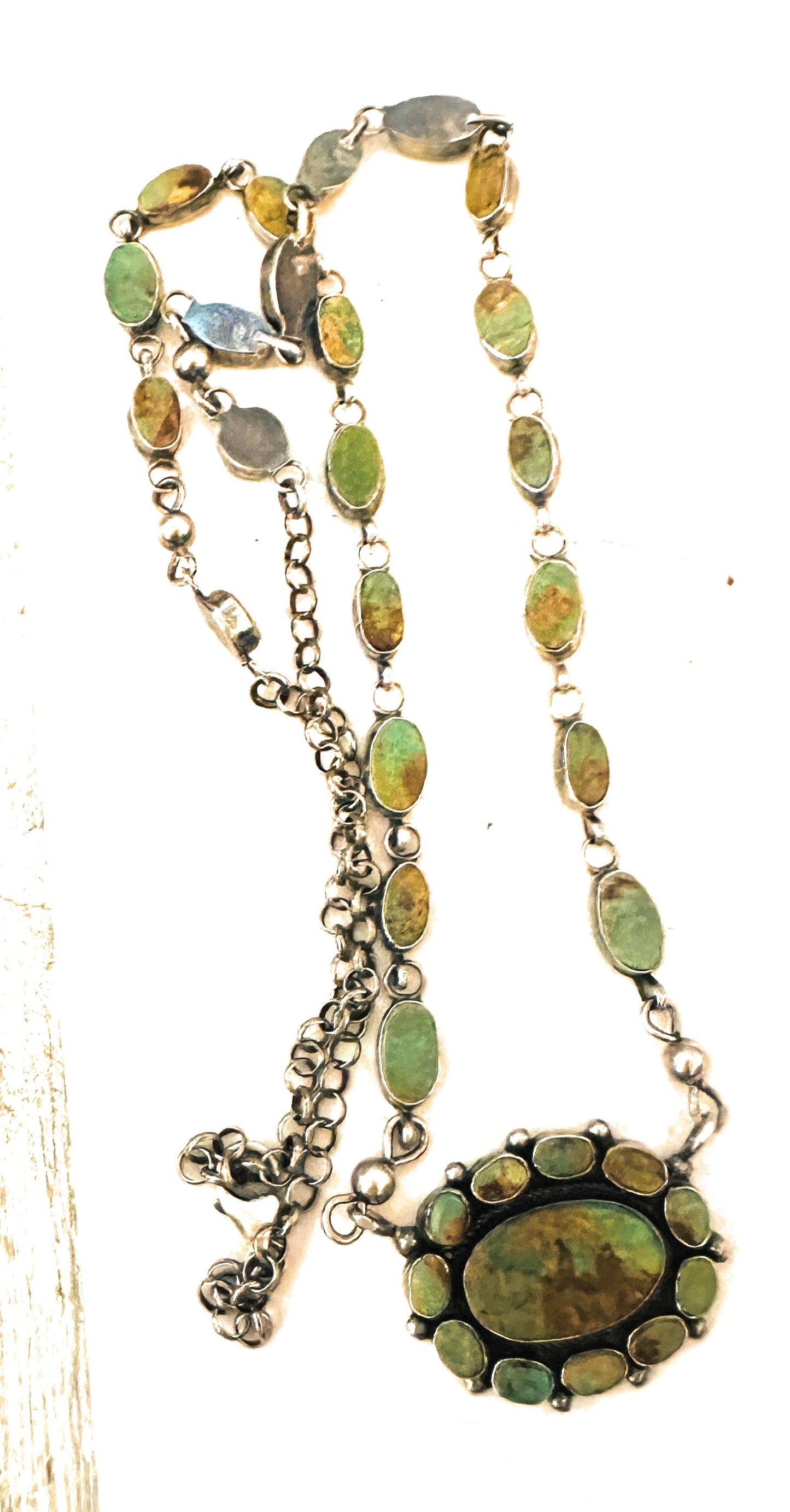 Handcrafted Sterling Silver & Royston Turquoise Necklace by Jacqueline Silver