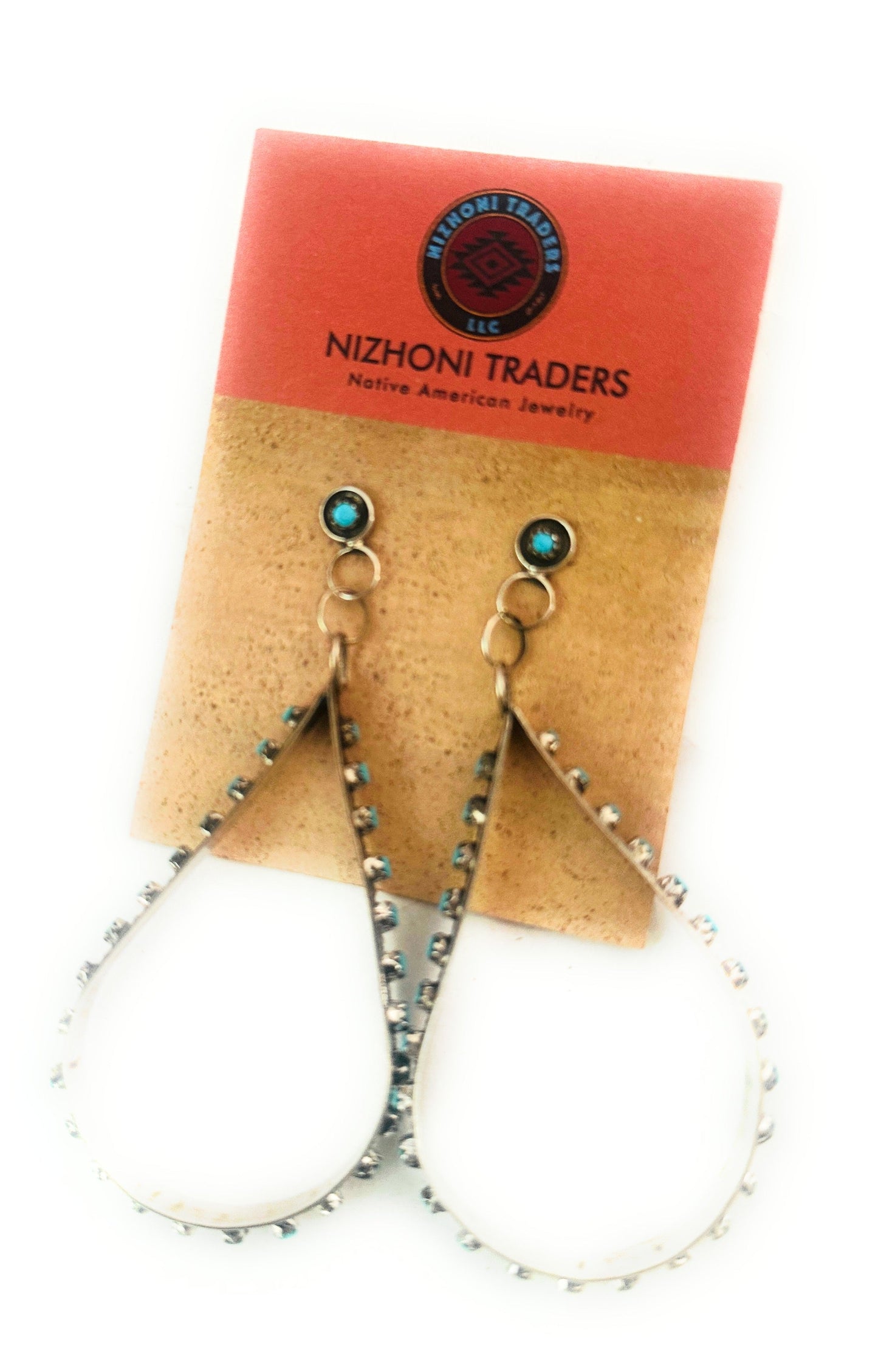 Handcrafted Turquoise & Sterling Silver Snake Eye Dangle Earrings