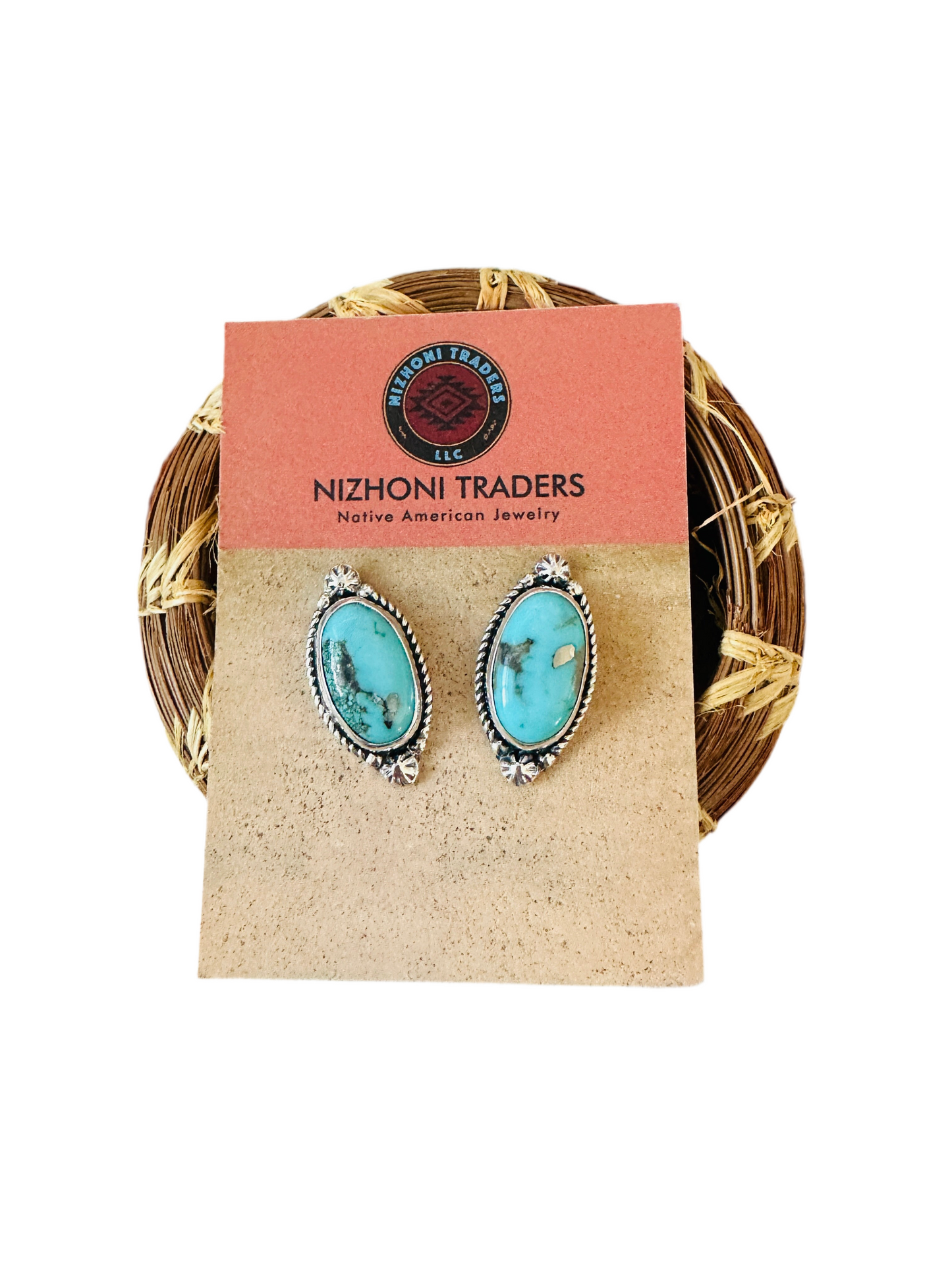 Handcrafted Sterling Silver & Turquoise Stud Post Earrings
