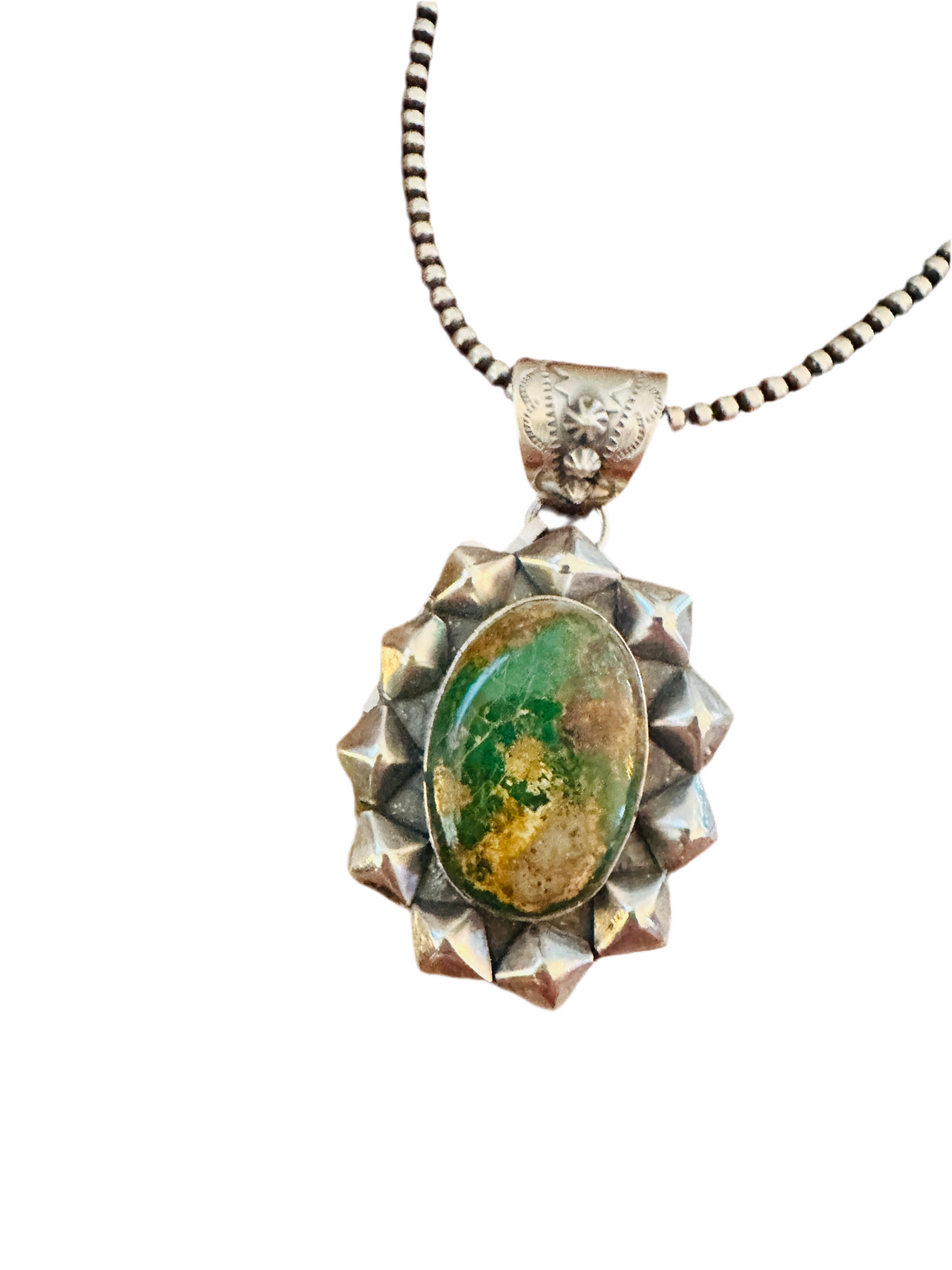 Handcrafted Royston Turquoise & Sterling Silver Pendant
