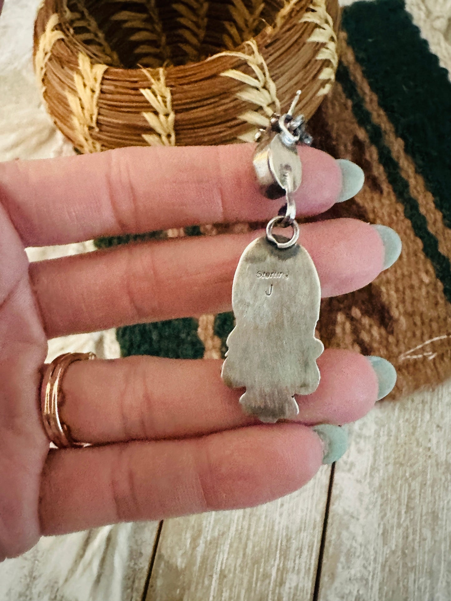 Handcrafted Sterling Silver & Turquoise Dangle Earrings