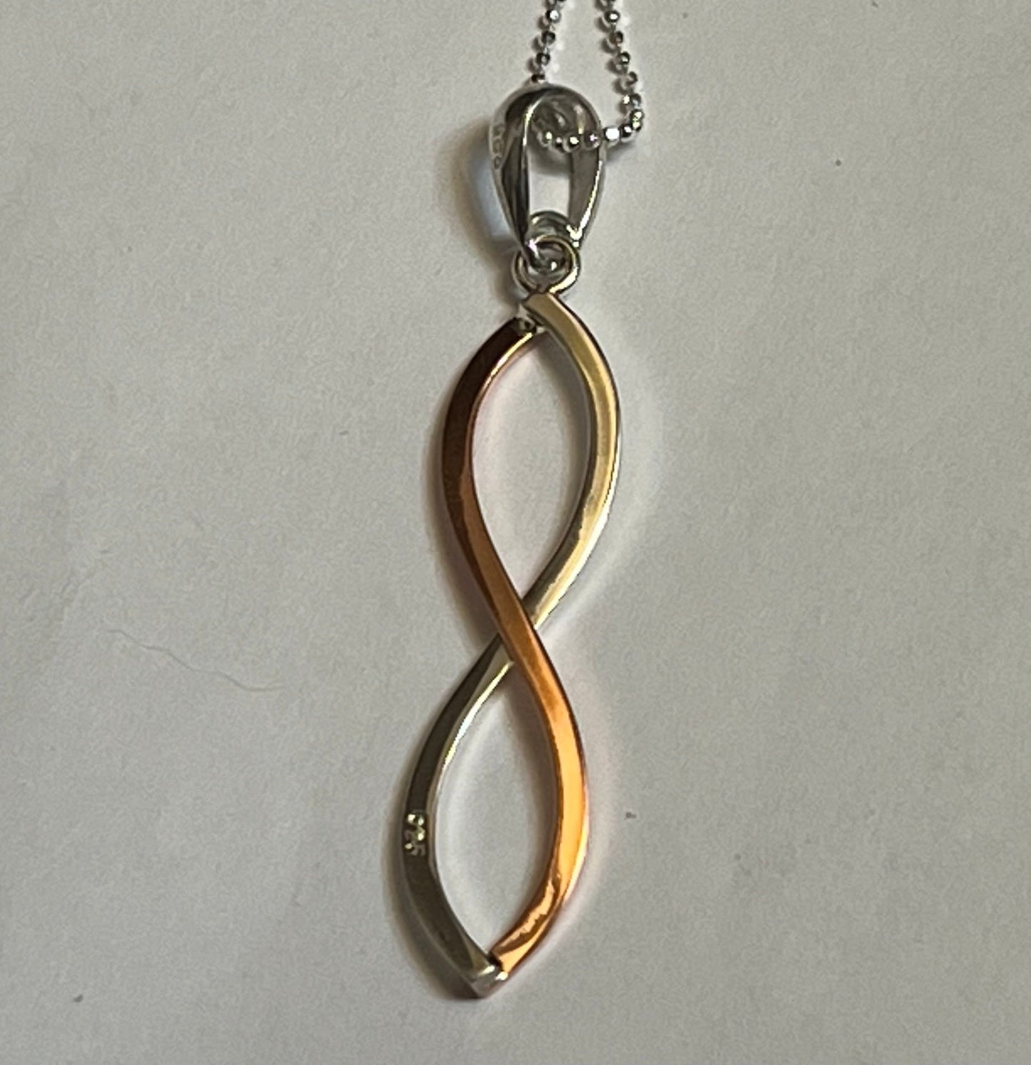 Sterling Silver & Copper Infinity Pendant Necklace