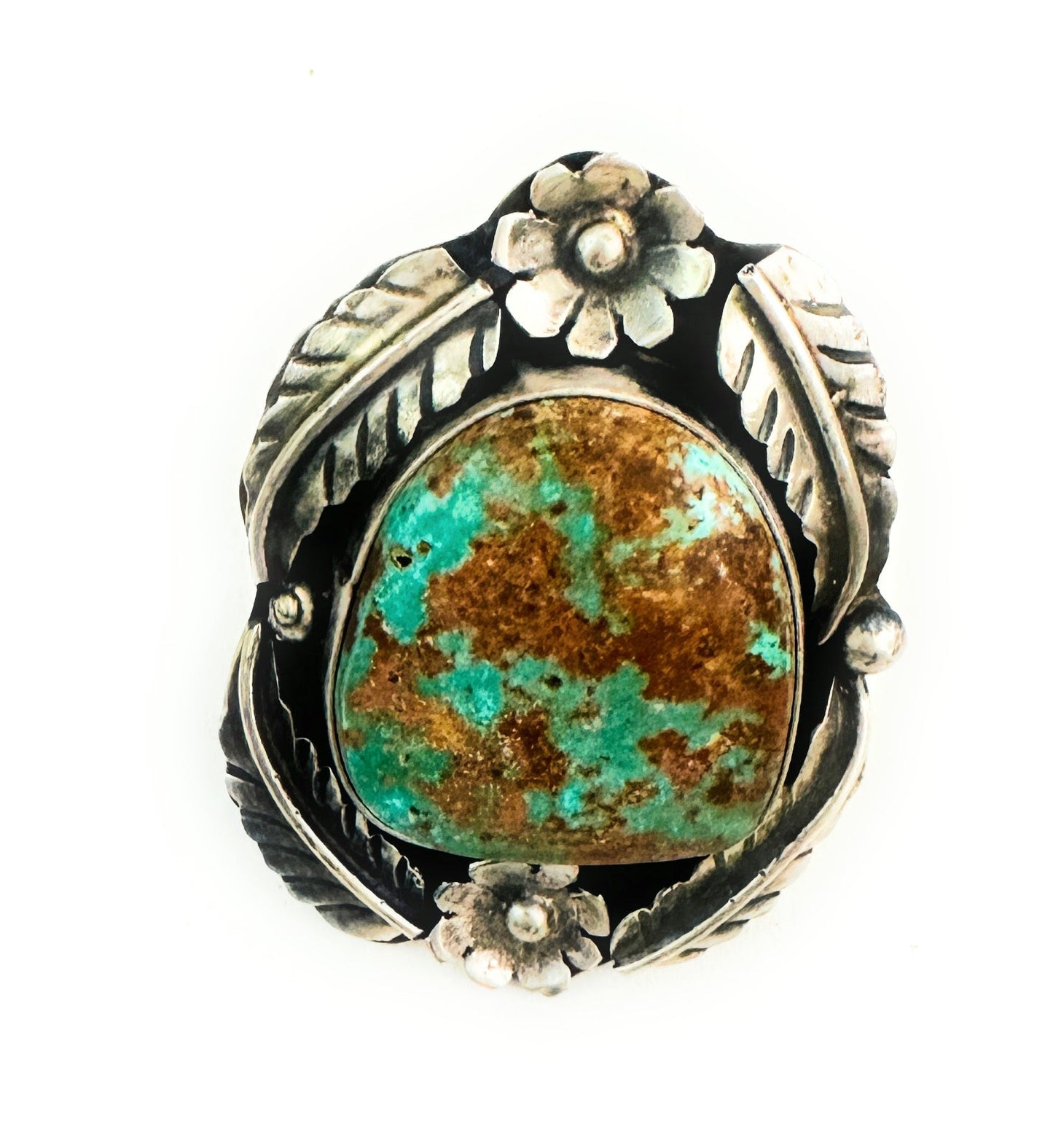Handcrafted Royston Turquoise & Sterling Silver Ring Size 6.5