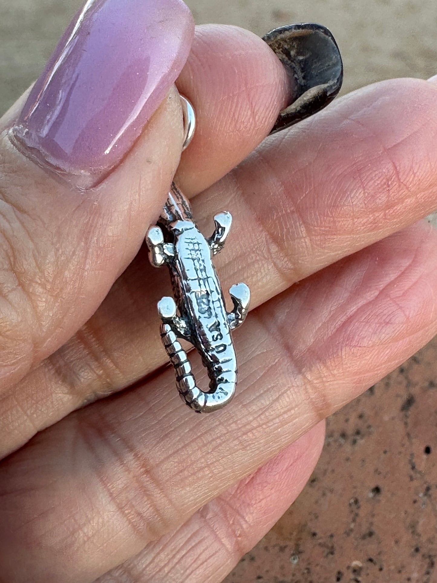 Handcrafted Sterling Silver Alligator Charm
