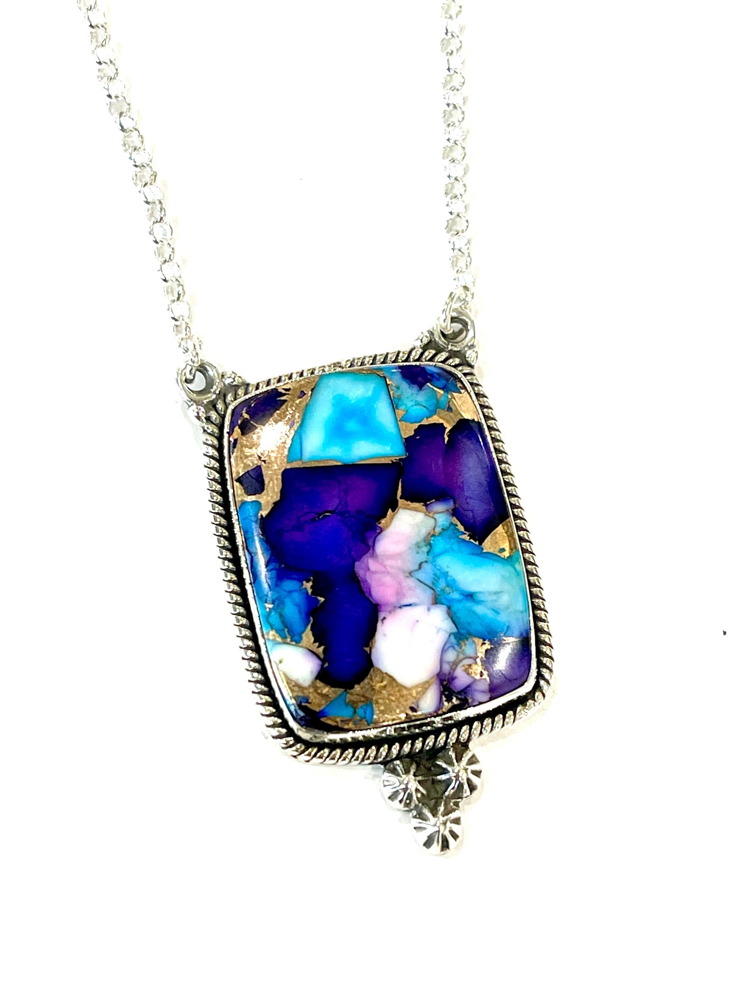 Handmade Sterling Silver & Purple Dream Mojave Necklace
