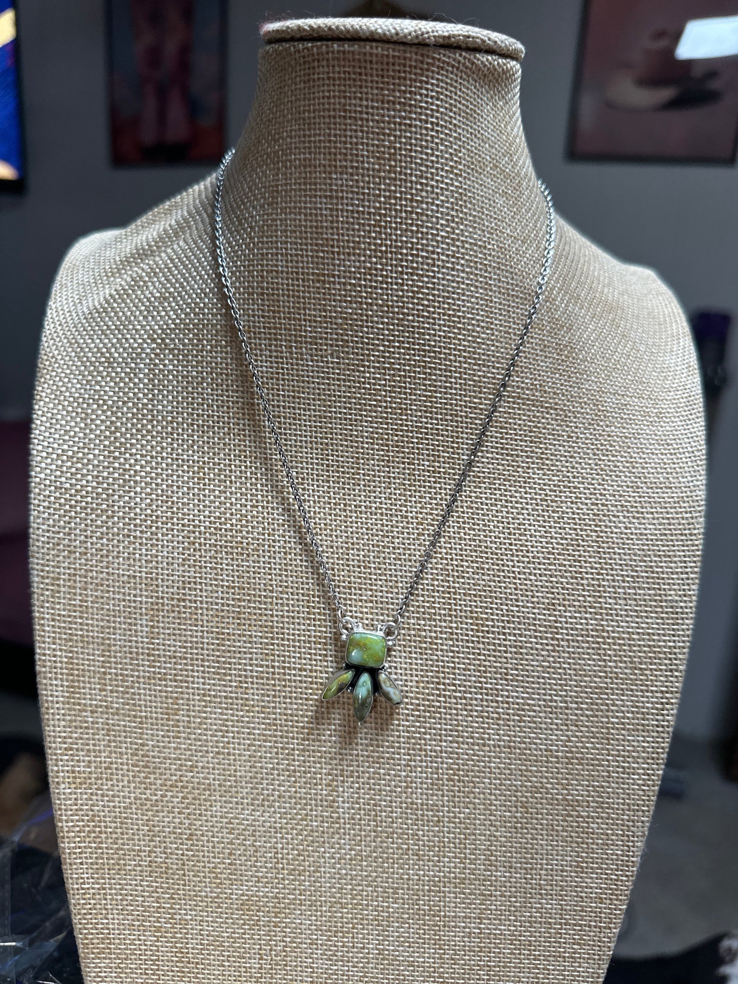 Beautiful Handmade Sterling Silver & Palomino Turquoise Necklace